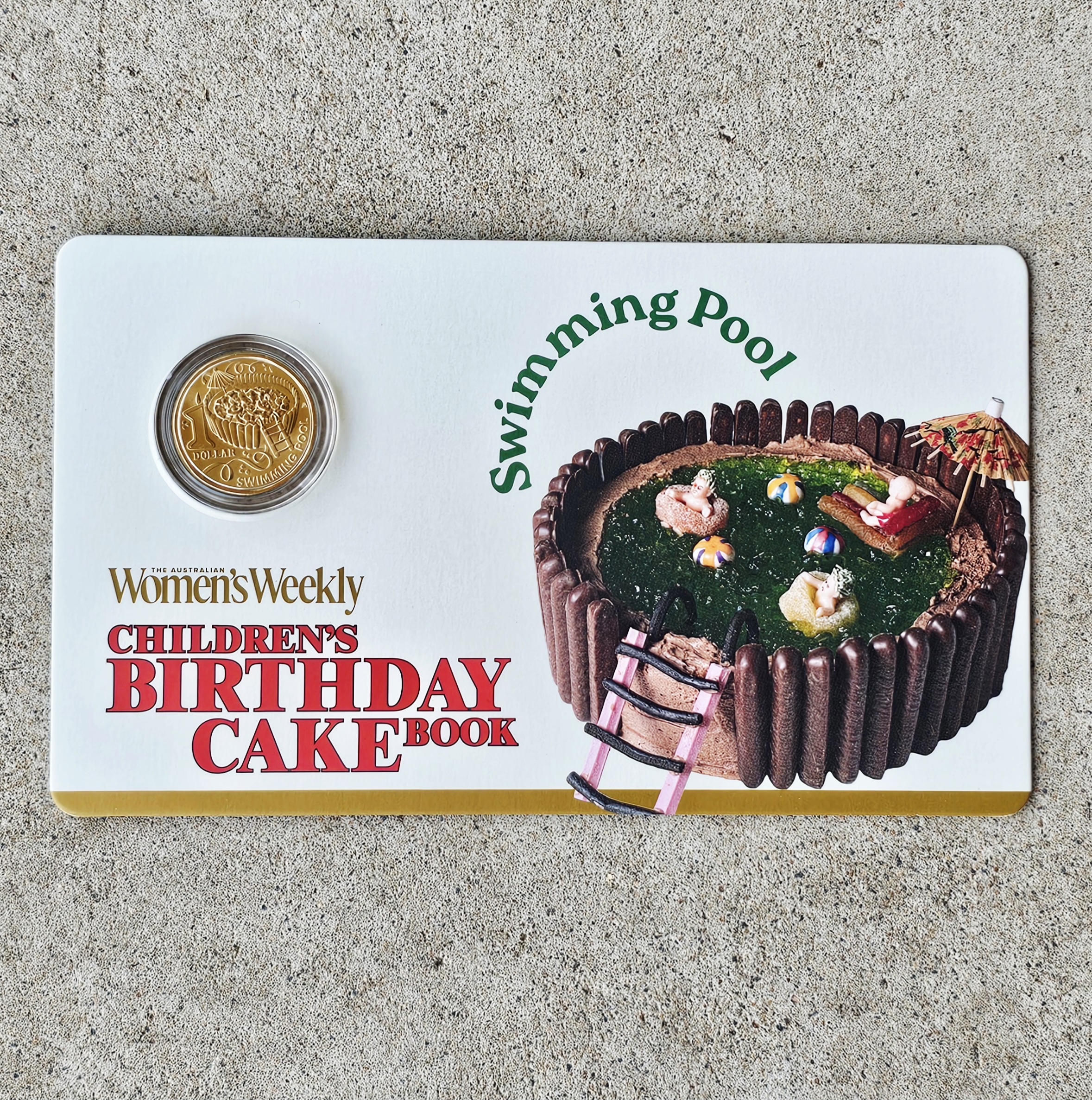 Australian One Dollar - Swimming Pool - morpeth antique centre hunter valley region australian royal mint women's weekly collector coin set 45th anniversary birthday cake one dollar two children party hip hip hooray anniversary limited edition swimming pool jelly