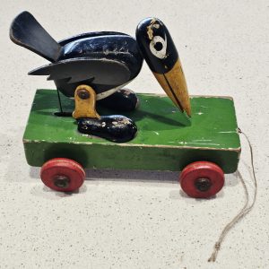 Vintage Pull Along Toy – Crow