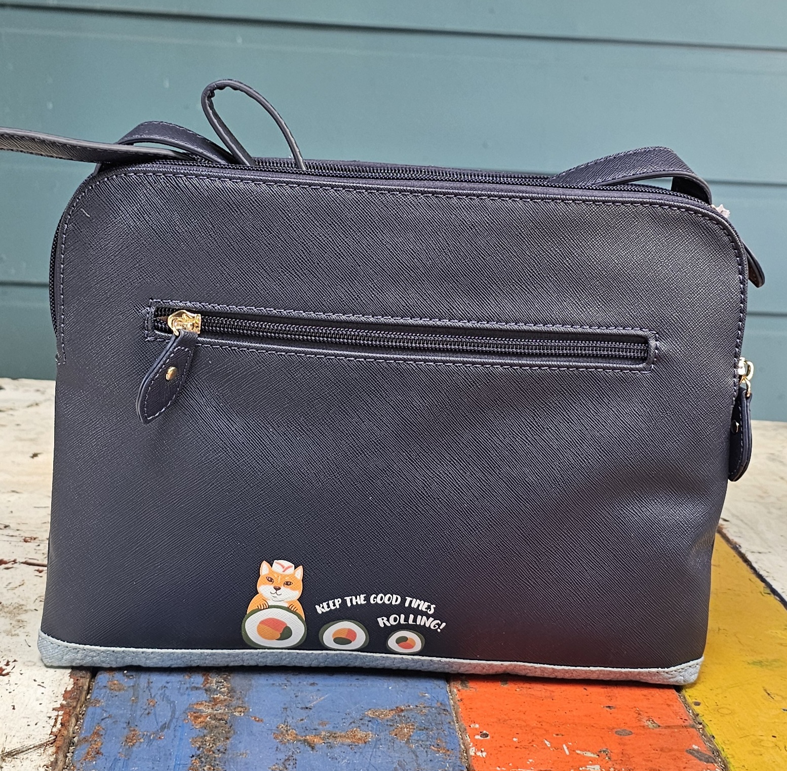 Vendula Bella Bag - Sushi Shop Navy - morpeth gift gallery hunter valley region vendula london handbag wallet clipper coin purse zip around square bella box backpack pouch phone flip case grace mini sushi navy blue limited edition japan train bar take away rice raw