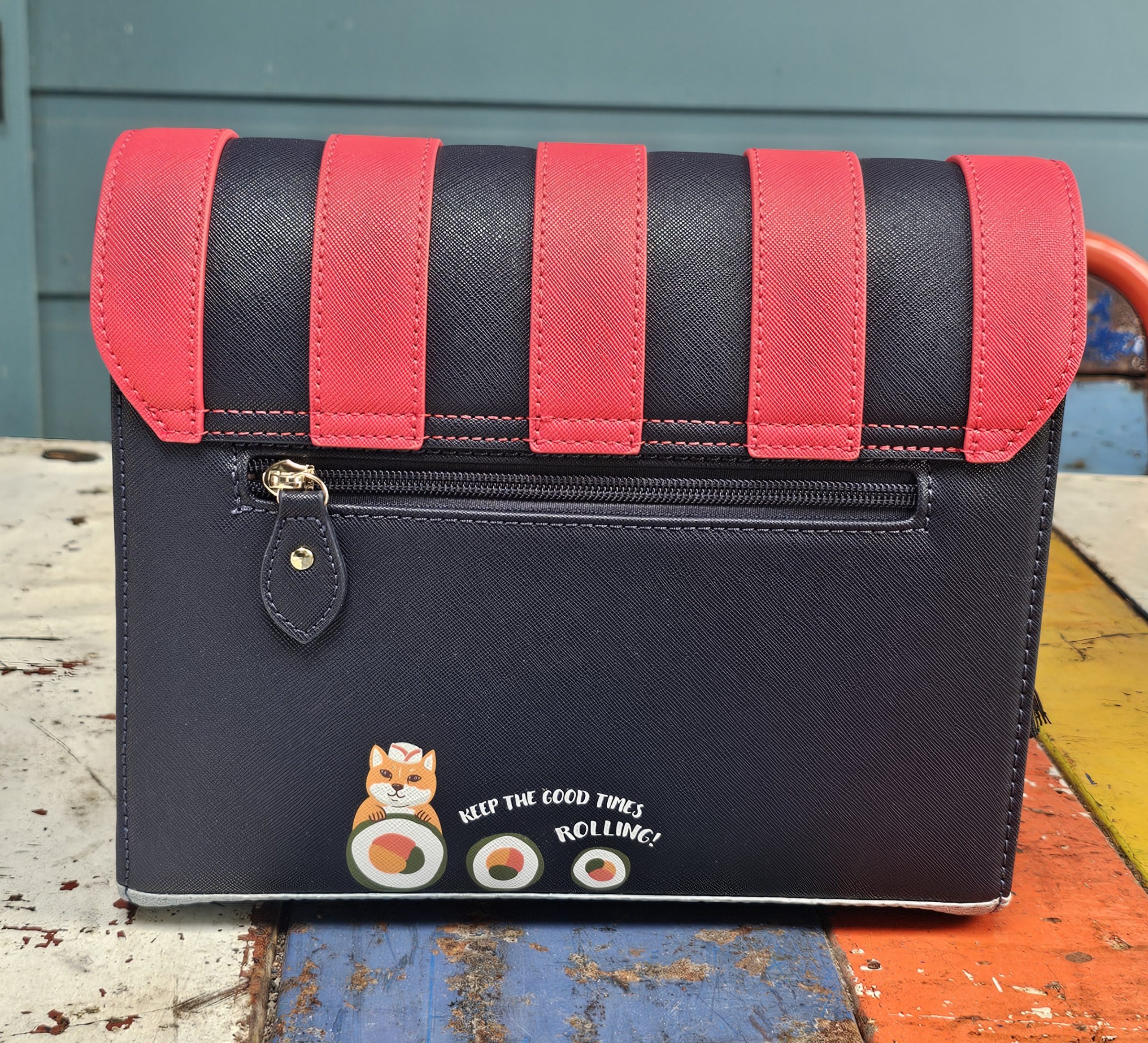 Vendula Box Bag - Sushi Shop Navy - morpeth gift gallery hunter valley region vendula london handbag wallet clipper coin purse zip around square bella box backpack pouch phone flip case grace mini sushi navy blue limited edition japan train bar take away rice raw
