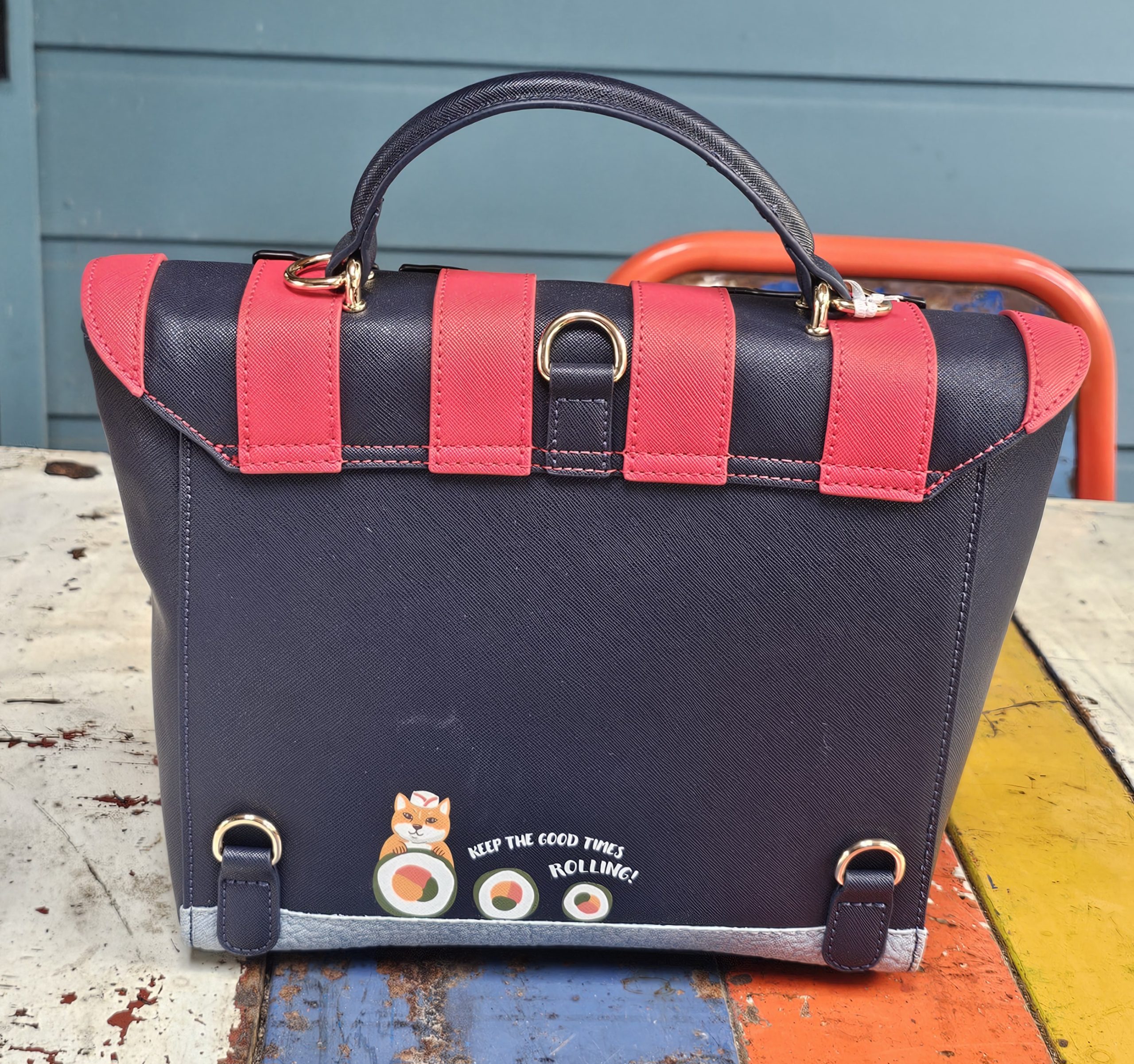 Vendula Backpack - Sushi Shop Navy - morpeth gift gallery hunter valley region vendula london handbag wallet clipper coin purse zip around square bella box backpack pouch phone flip case grace mini sushi navy blue limited edition japan train bar take away rice raw