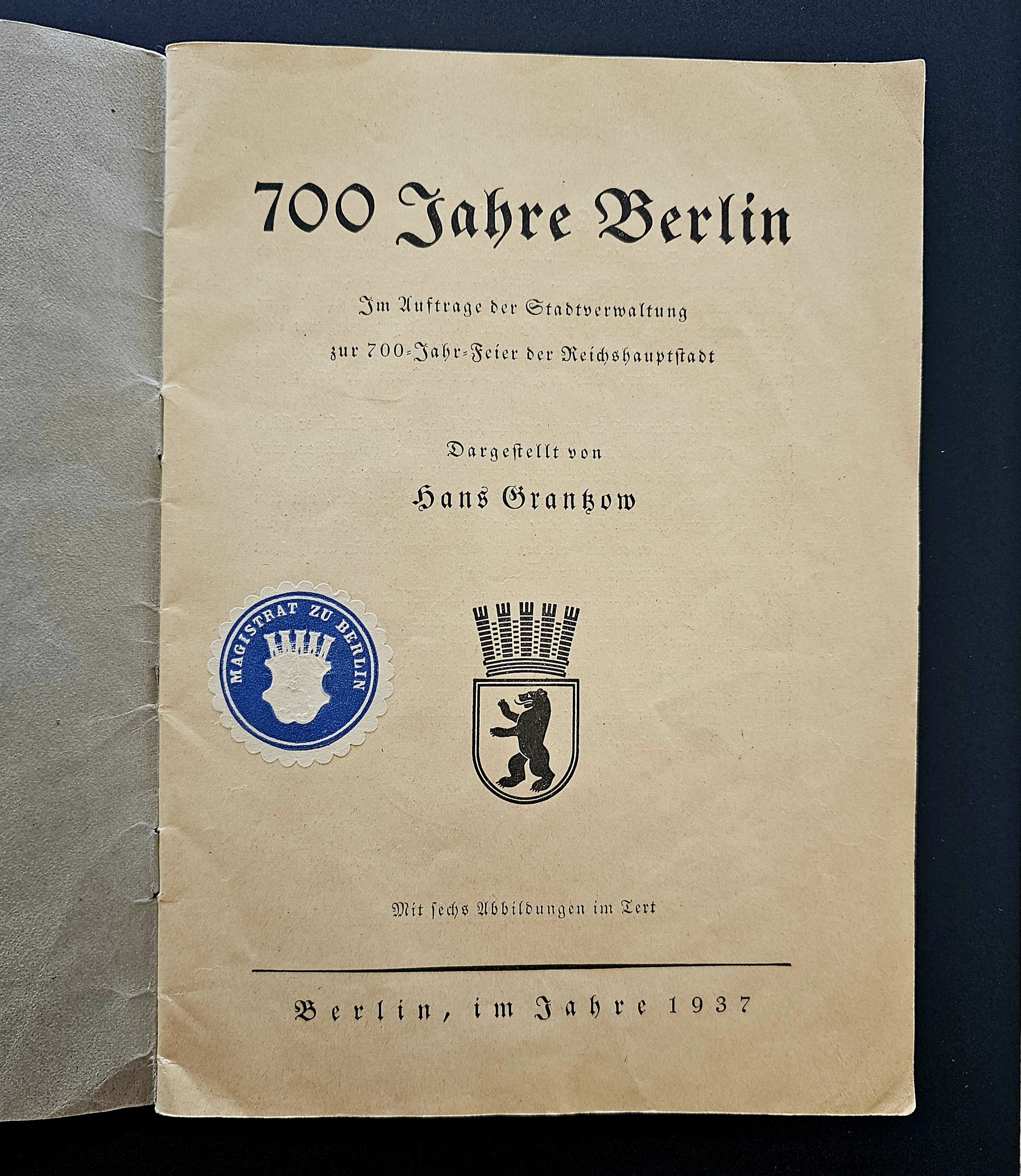 Porcelain Plaque & Book - Berlin 700 Year Anniversary - morpeth antique centre hunter valley region porcelain berlin bear coat of arms plaque commemorative seven hundred 700 years 1237 1937 790 anniversary third reich german city olympics summer winter book