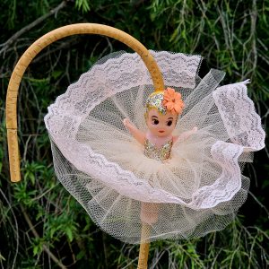 Kewpie Doll on Hooked Cane – Apricot