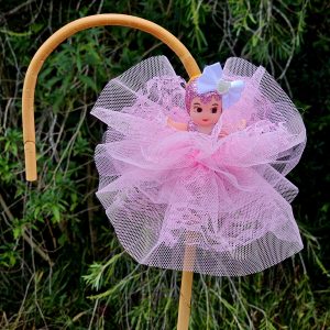 Kewpie Doll on Hooked Cane – Pink