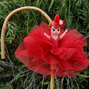 Kewpie Doll on Hooked Cane – Red