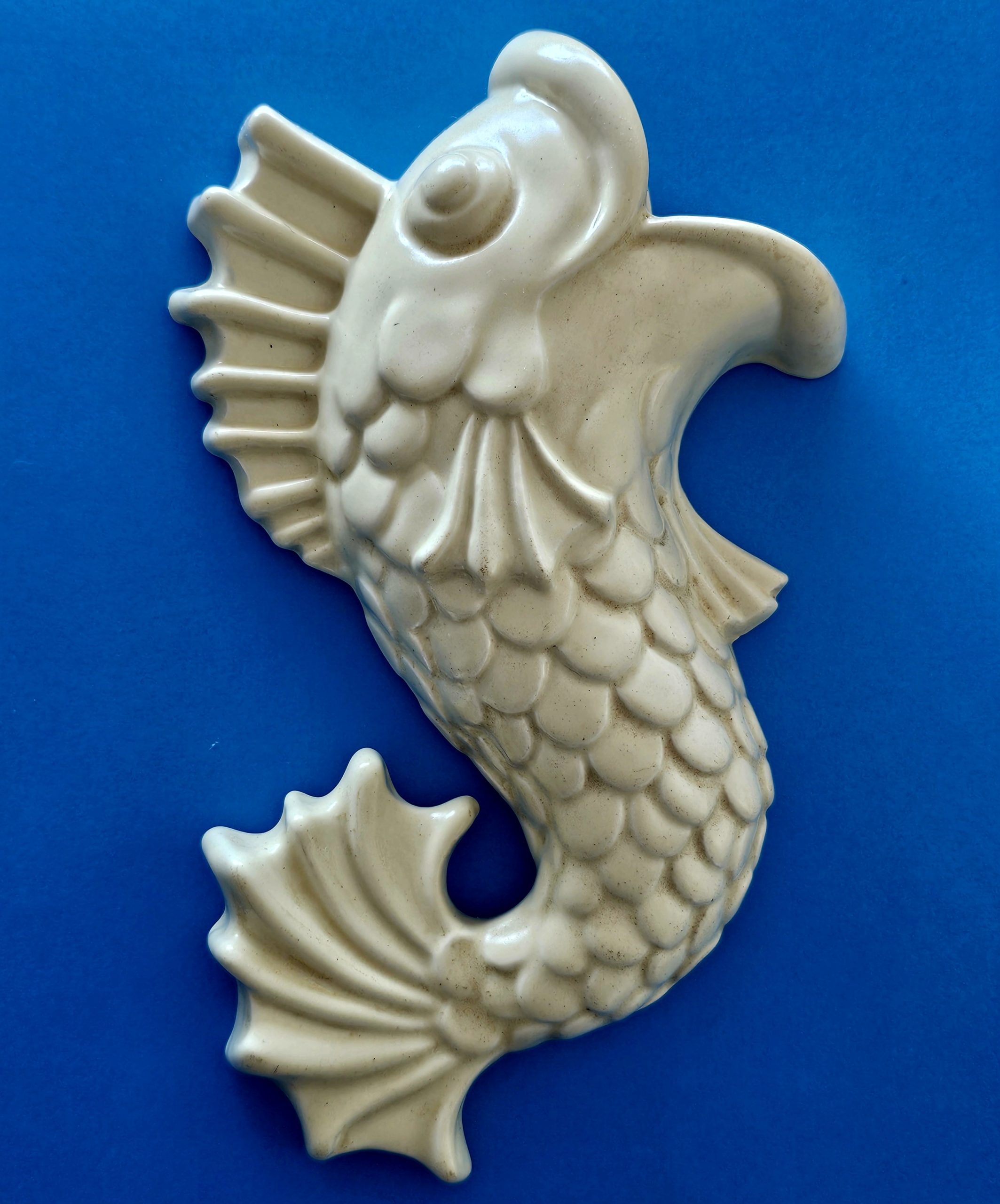 Clarice Cliff Wall Vase - morpeth antique centre hunter valley region vintage clarice cliff newport pottery wilkinson ltd pottery art deco fish wall pocket vase mushroom glaze england 1930's