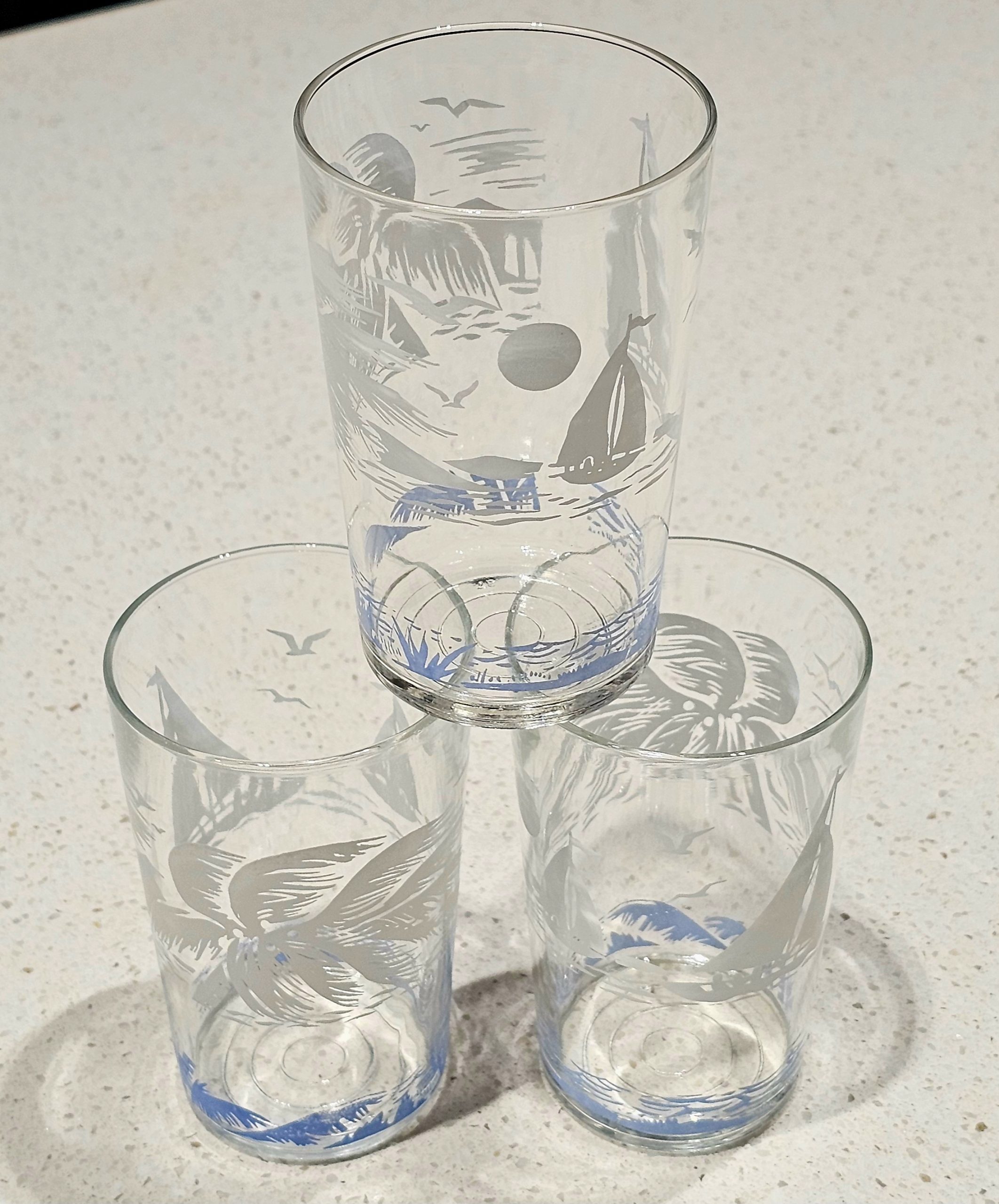 Swanky Swig Glass - Windy Sailing - morpth antique centre hunter valley region swanky swig glass condiment jar eta kraft cottees sanitarium barnes farmers union ship pirate clipper sail boat yacht sailing ocean lake