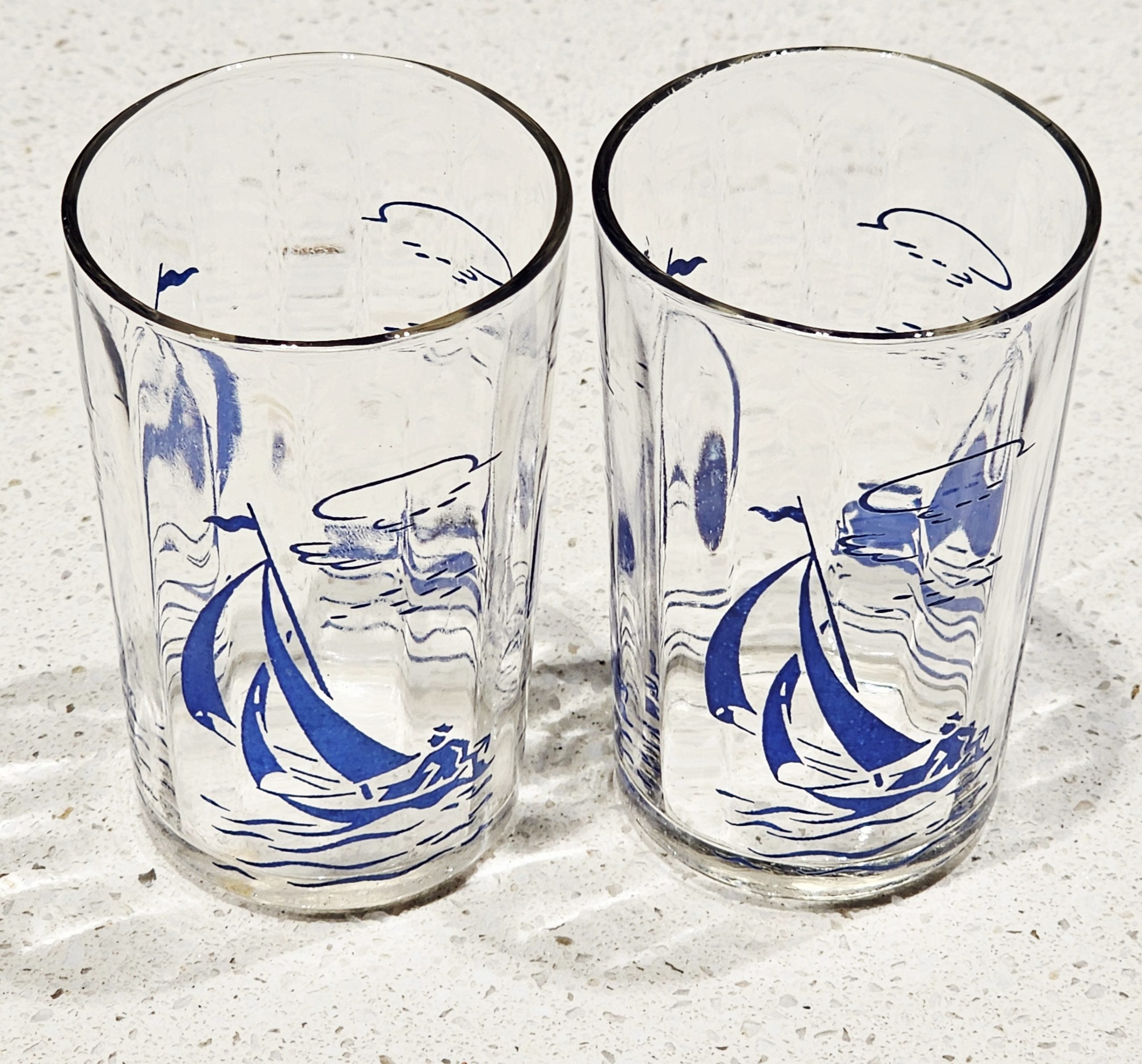 Swanky Swig Glass - Sailing - morpth antique centre hunter valley region swanky swig glass condiment jar eta kraft cottees sanitarium barnes farmers union ship pirate clipper sail boat yacht sailing ocean lake