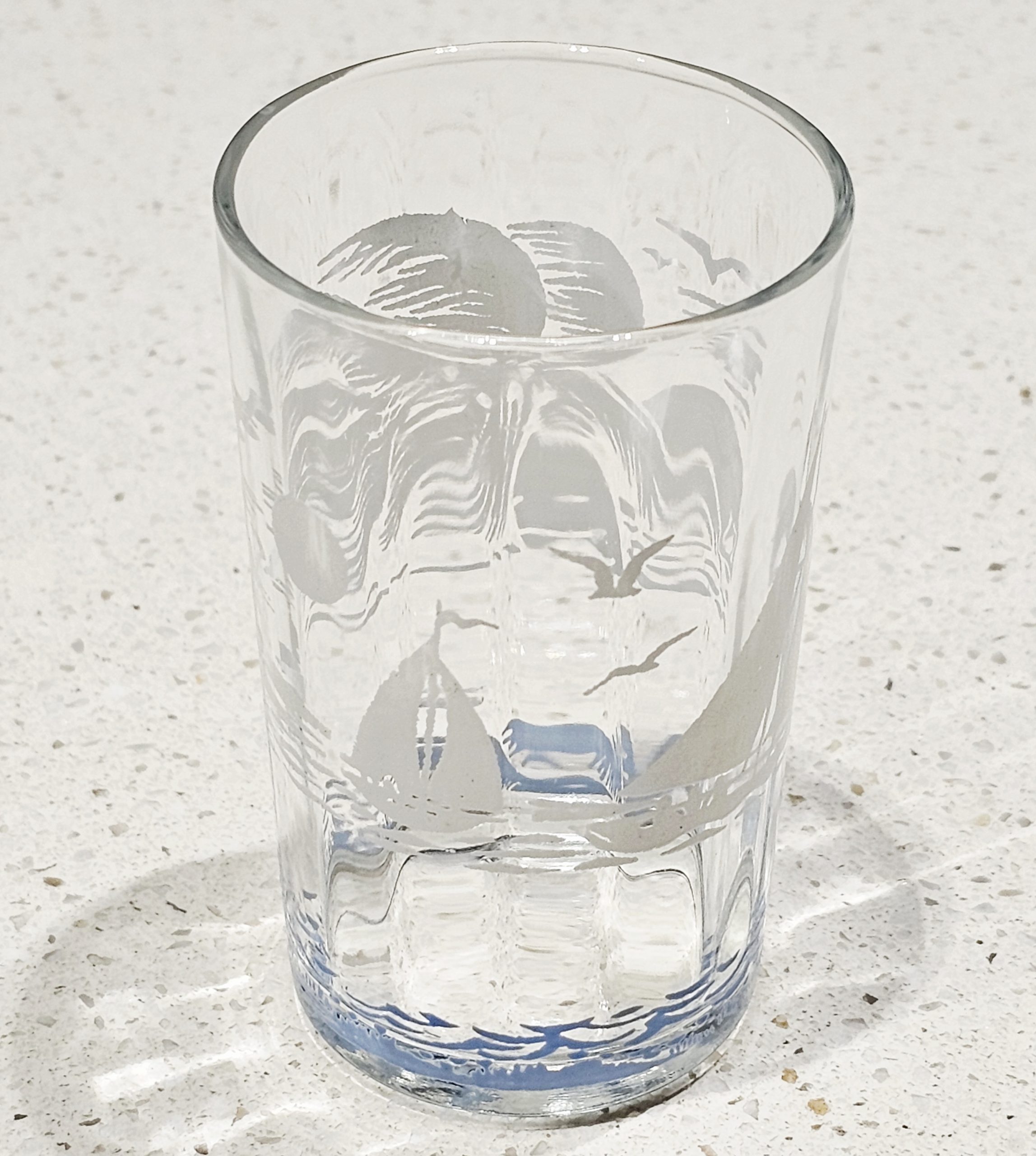 Swanky Swig Glass - Windy Sailing - morpth antique centre hunter valley region swanky swig glass condiment jar eta kraft cottees sanitarium barnes farmers union ship pirate clipper sail boat yacht sailing ocean lake