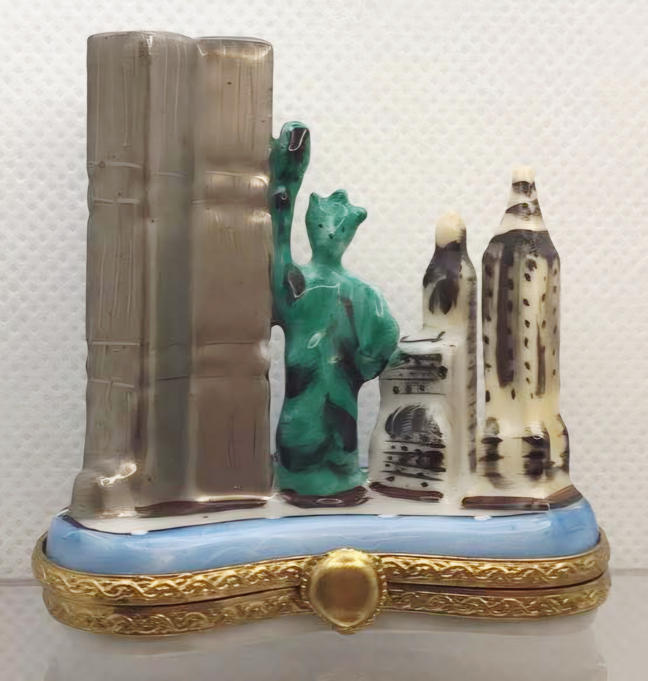 Limoges Trinket Box - Twin Towers, New York - morpeth antique centre hunter valley region vintage limoges trinket box twin towers new york commemorative