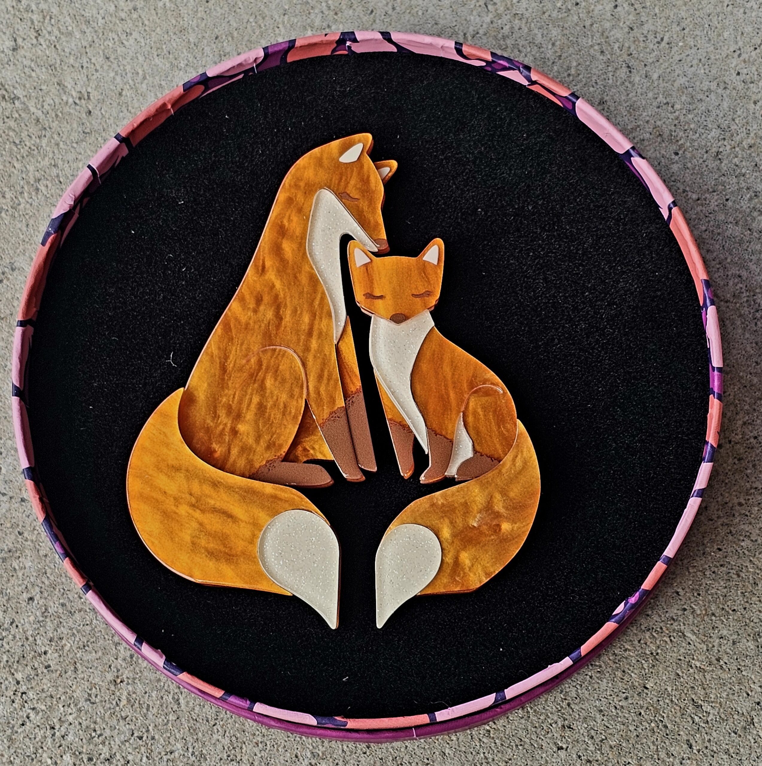Erstwilder Double Brooch - Through the Thicket - morpeth antique centre hunter valley region erstwilder the rarest kind endangered threatened species brooch earrings enamel pin double through the thicket red fox woodland
