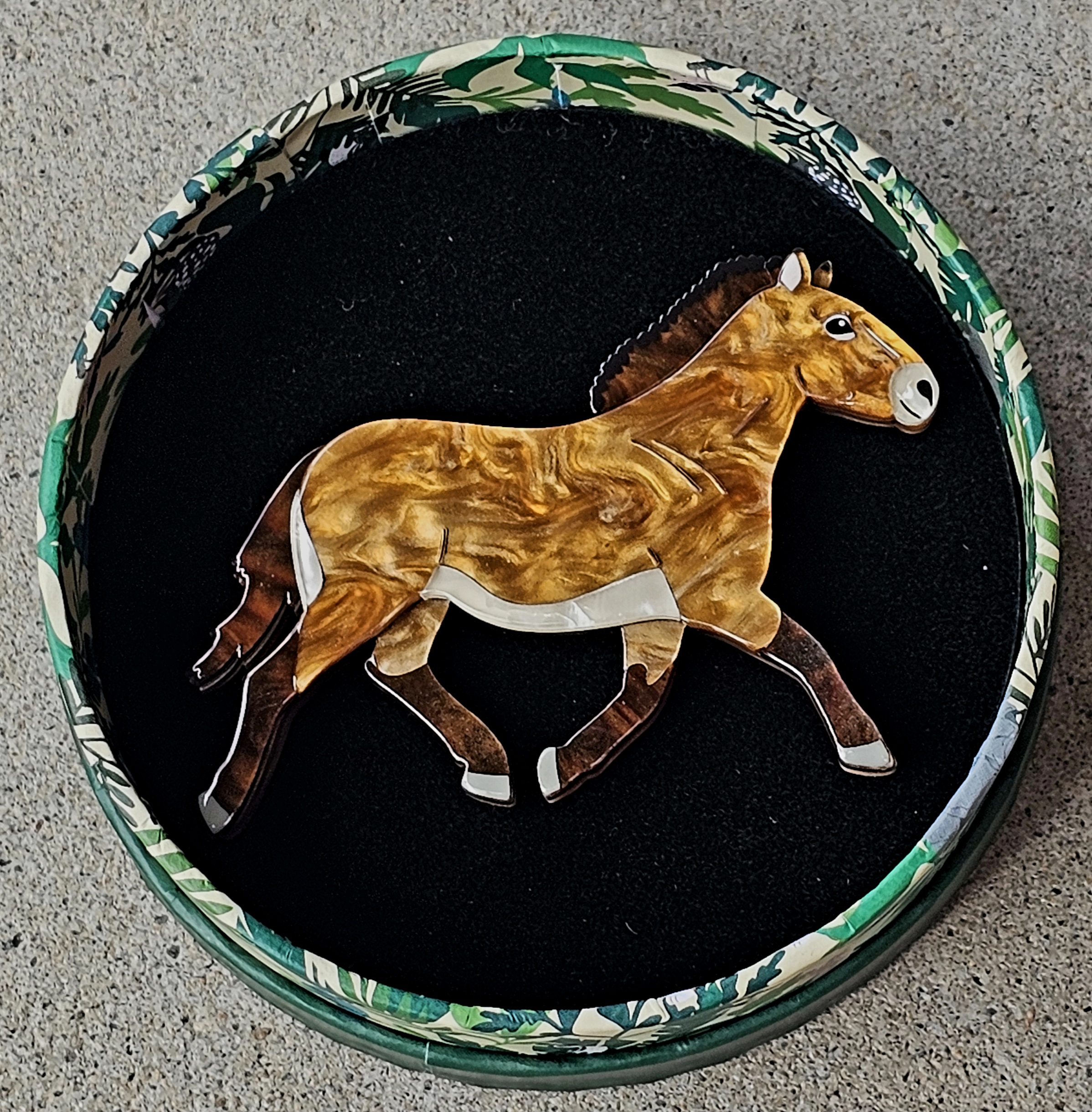 Erstwilder Brooch - Takhi Wild Horse - morpeth antique centre hunter valley region erstwilder the rarest kind endangered threatened species brooch earrings enamel pin double takhi wild horse
