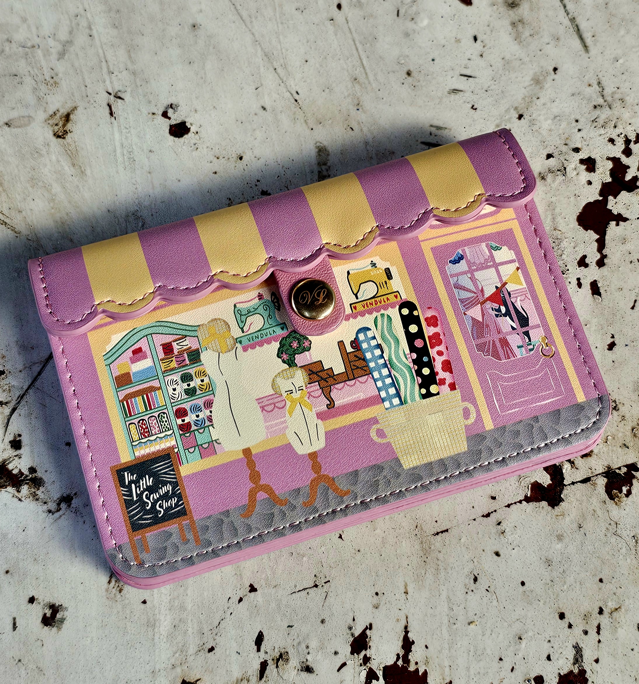 Vendula Card Wallet - Sewing Shop - morpeth antique centre hunter valley region vendula london collectable grab grace phone pouch kate card coin zip wallet purse handbag cotton reel sewing shop store little