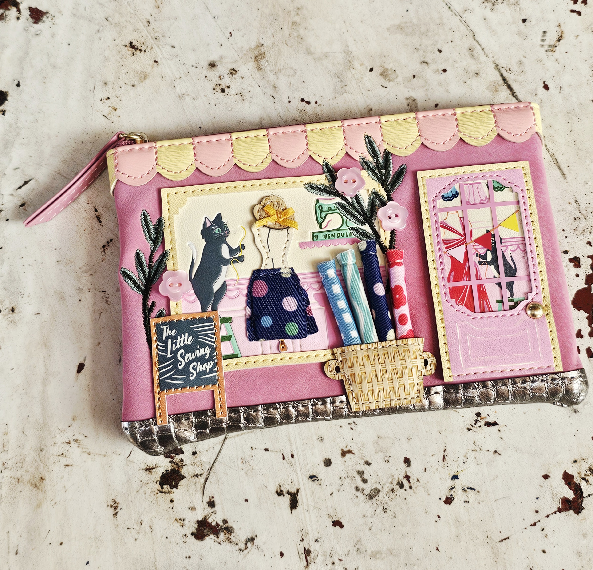 Vendula Zip Coin Purse - Sewing Shop - morpeth antique centre hunter valley region vendula london collectable grab grace phone pouch kate card coin zip wallet purse handbag cotton reel sewing shop store little