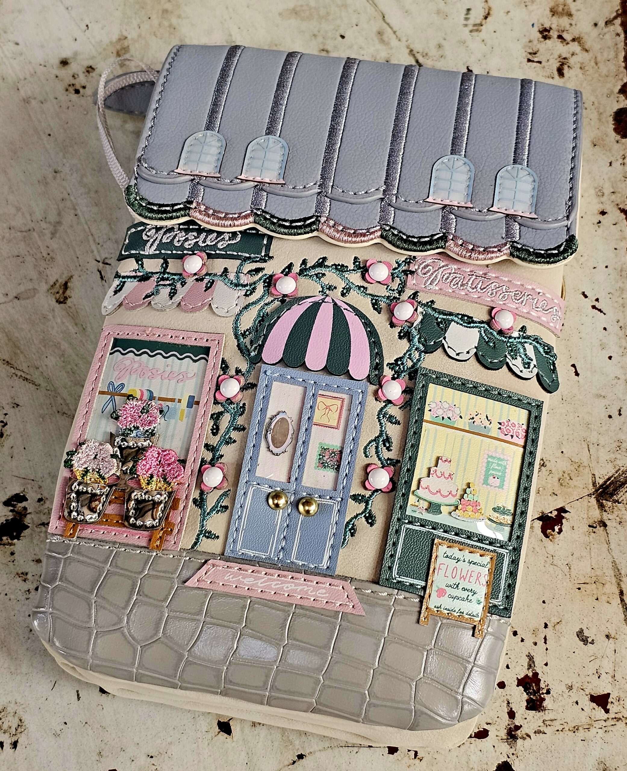 Vendula Phone Pouch Bag - Posies & Patisseries - morpeth antique centre hunter valley region vendula london collectable grab grace phone pouch kate card coin zip wallet purse handbag florist flower posies patisseries shop store little