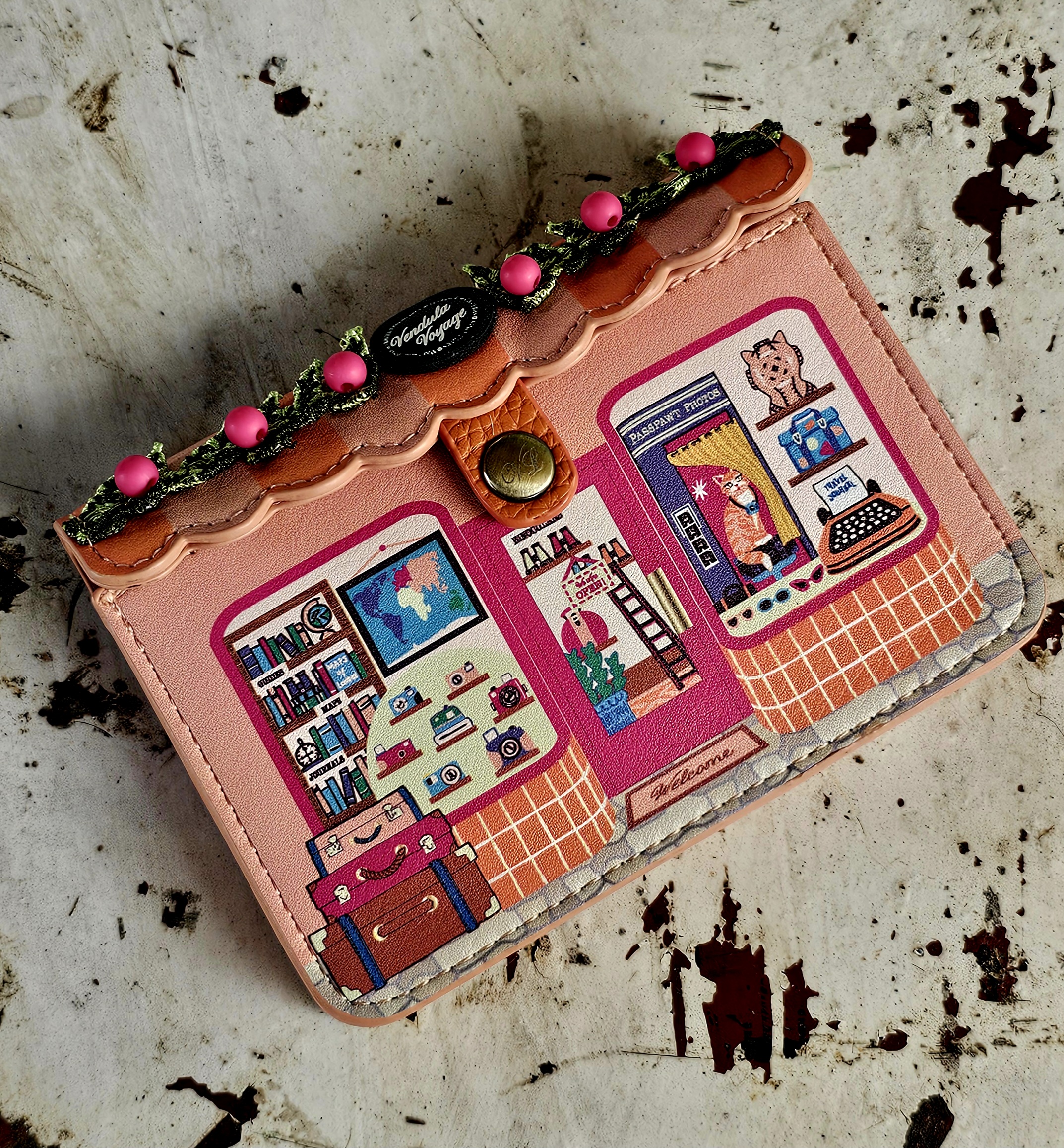 Vendula Card Wallet - Voyage Travel Shop - morpeth antique centre hunter valley region vendula london collectable grab grace phone pouch kate card coin zip wallet purse handbag florist flower posies patisseries shop store travel
