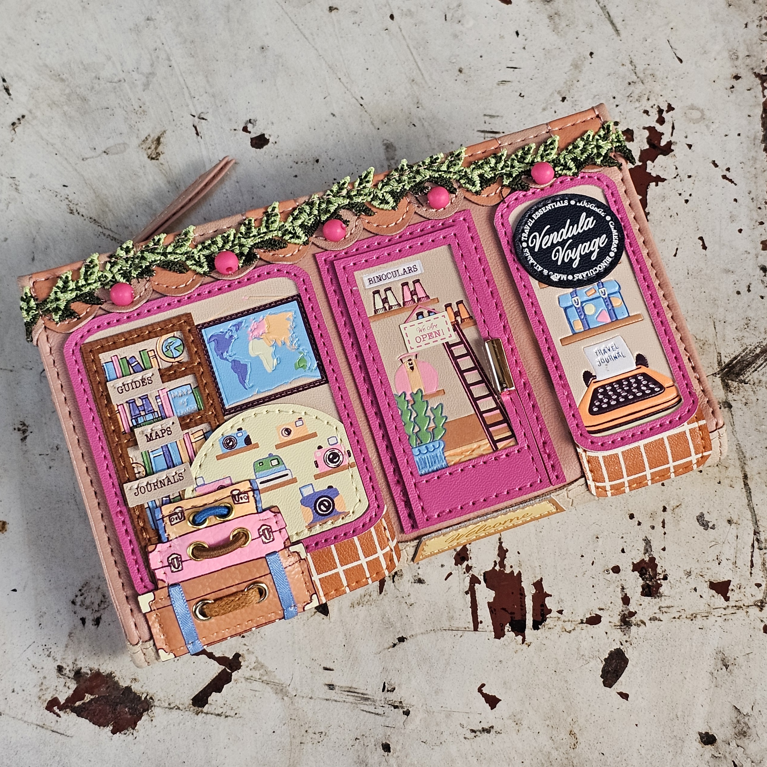 Vendula Folding Wallet - Voyage Travel Shop - morpeth antique centre hunter valley region vendula london collectable grab grace phone pouch kate card coin zip wallet purse handbag florist flower posies patisseries shop store travel