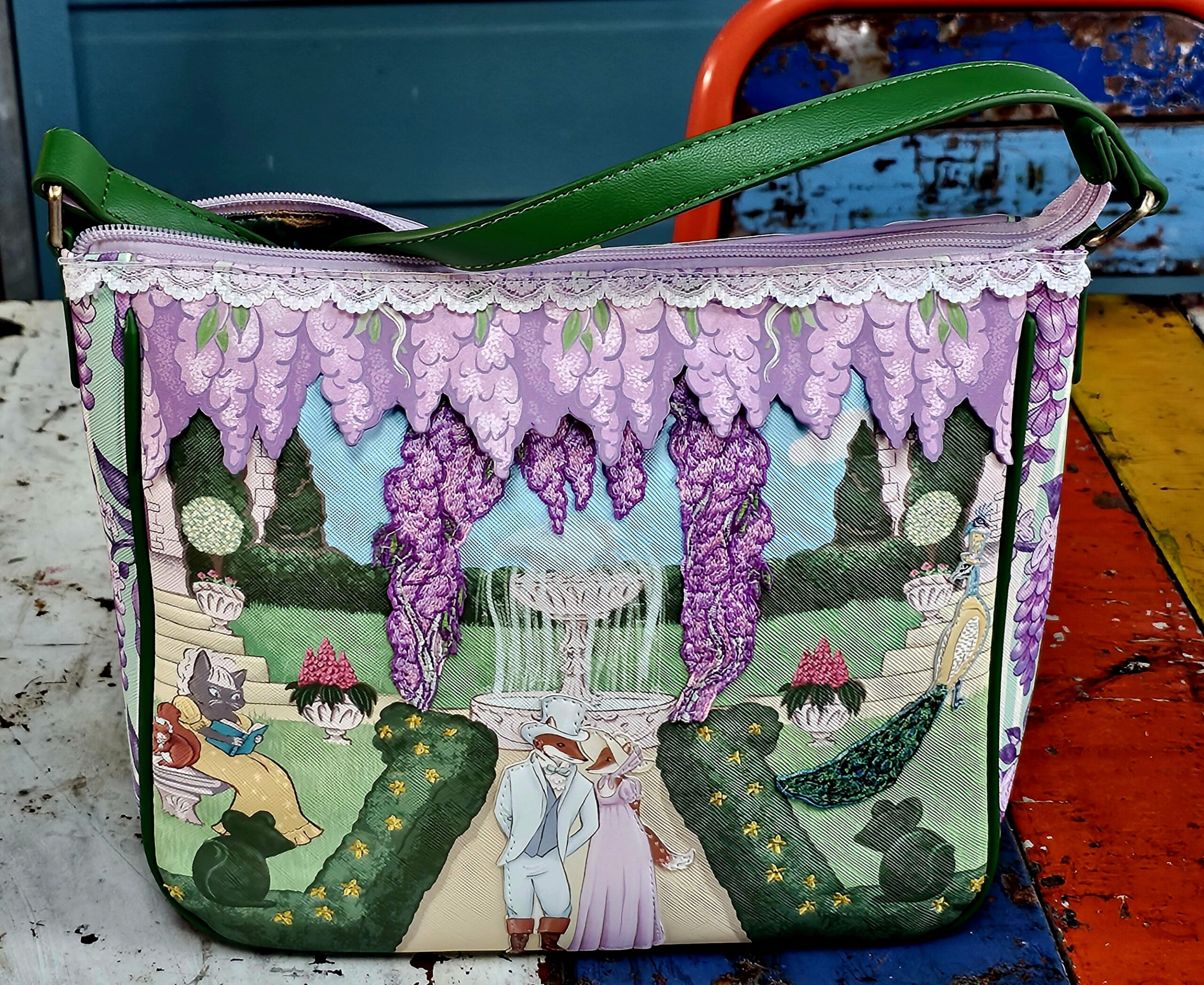 Vendula Marnie Bag - Regency Gardens - morpeth antique centre hunter valley region vendula london collectable grab grace phone pouch kate card coin zip wallet purse handbag bea up away hot air balloons above the clouds lucky lantern chinese new year horse clover inn hotel pub faye regency gardens marnie
