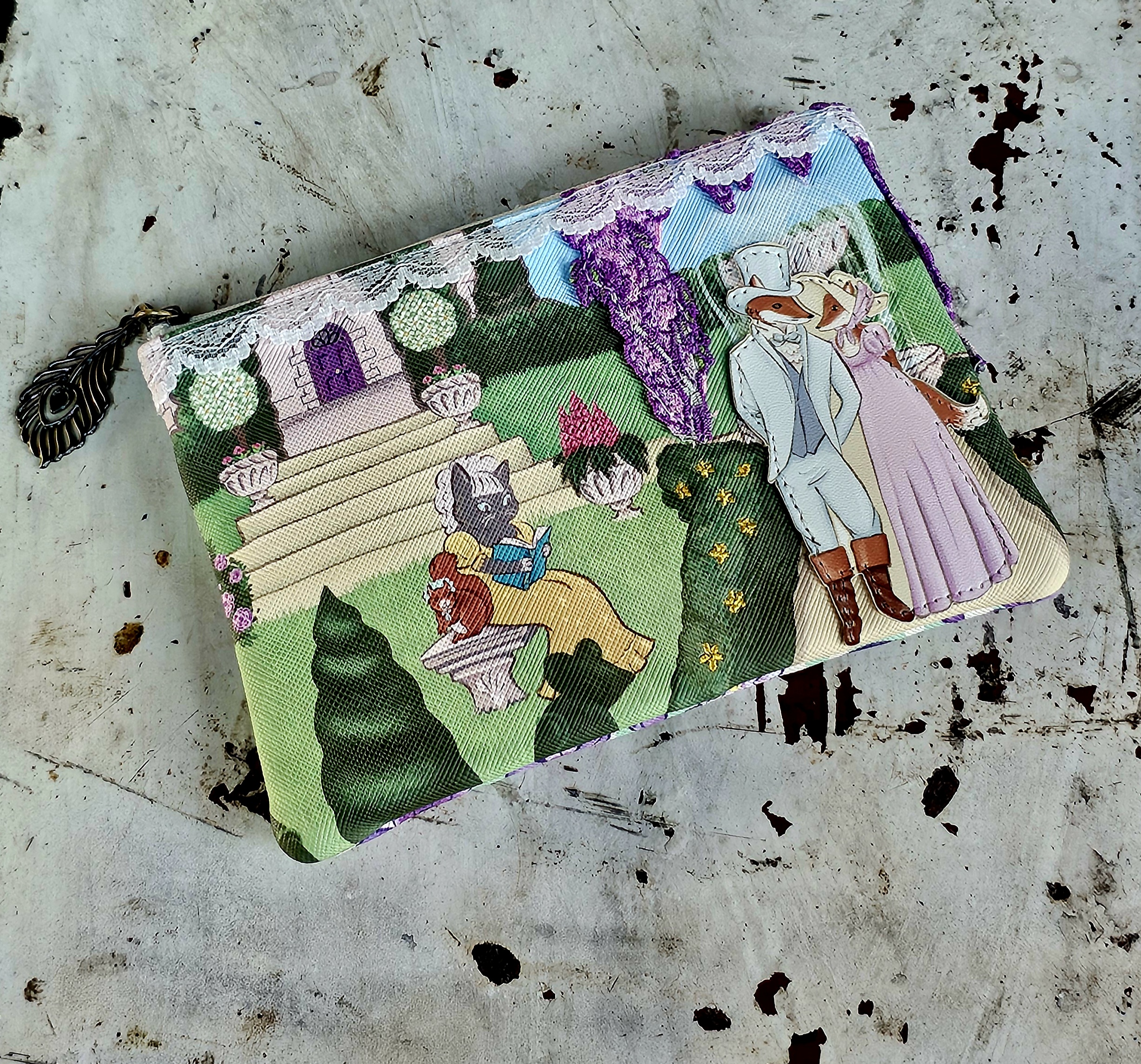 Vendula Zip Wallet - Regency Garden - morpeth antique centre hunter valley region vendula london collectable grab grace phone pouch kate card coin zip wallet purse handbag bea up away hot air balloons above the clouds lucky lantern chinese new year horse clover inn hotel pub faye regency gardens