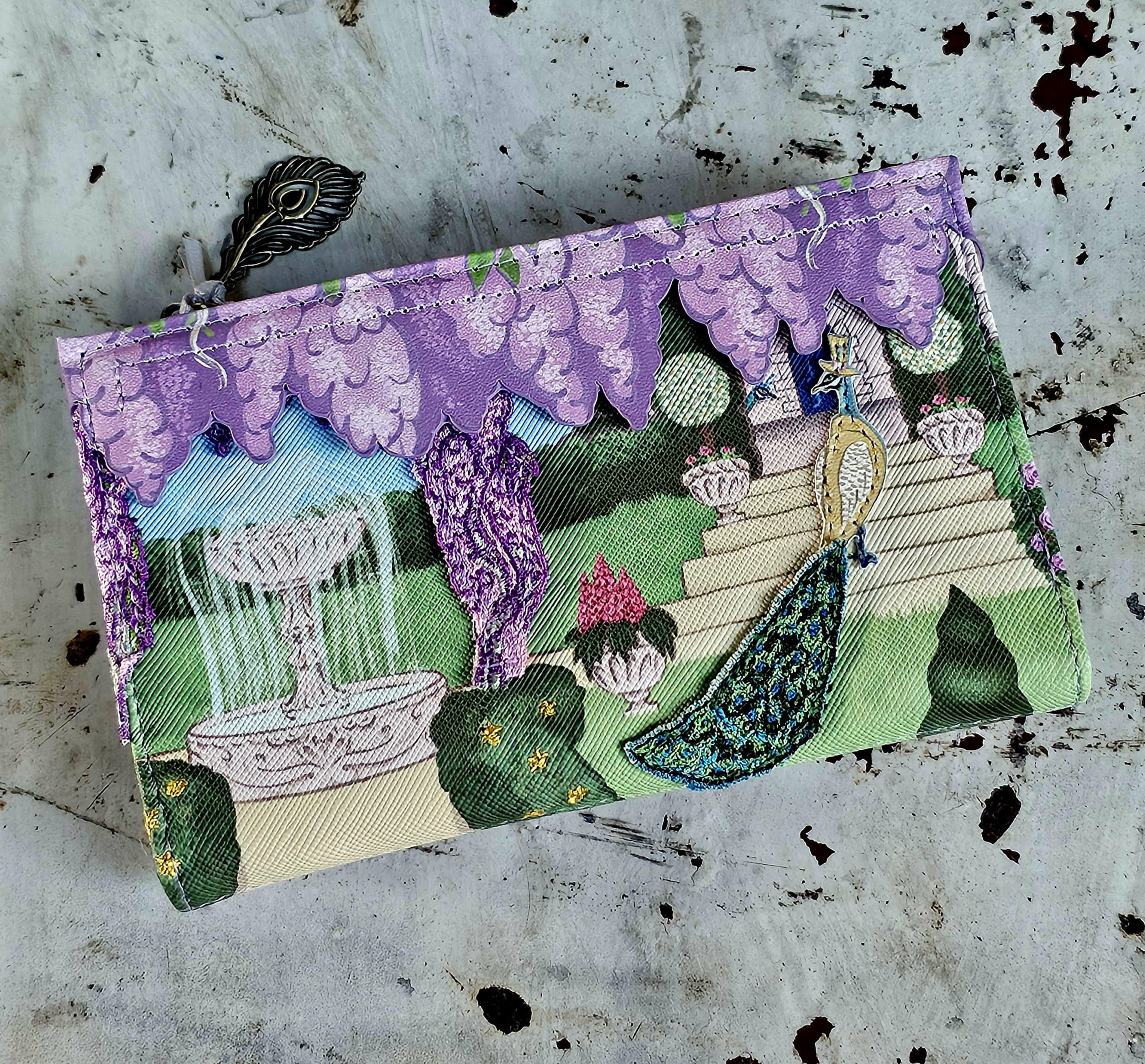 Vendula Folding Wallet - Regency Garden - morpeth antique centre hunter valley region vendula london collectable grab grace phone pouch kate card coin zip wallet purse handbag bea up away hot air balloons above the clouds lucky lantern chinese new year horse clover inn hotel pub faye regency gardens