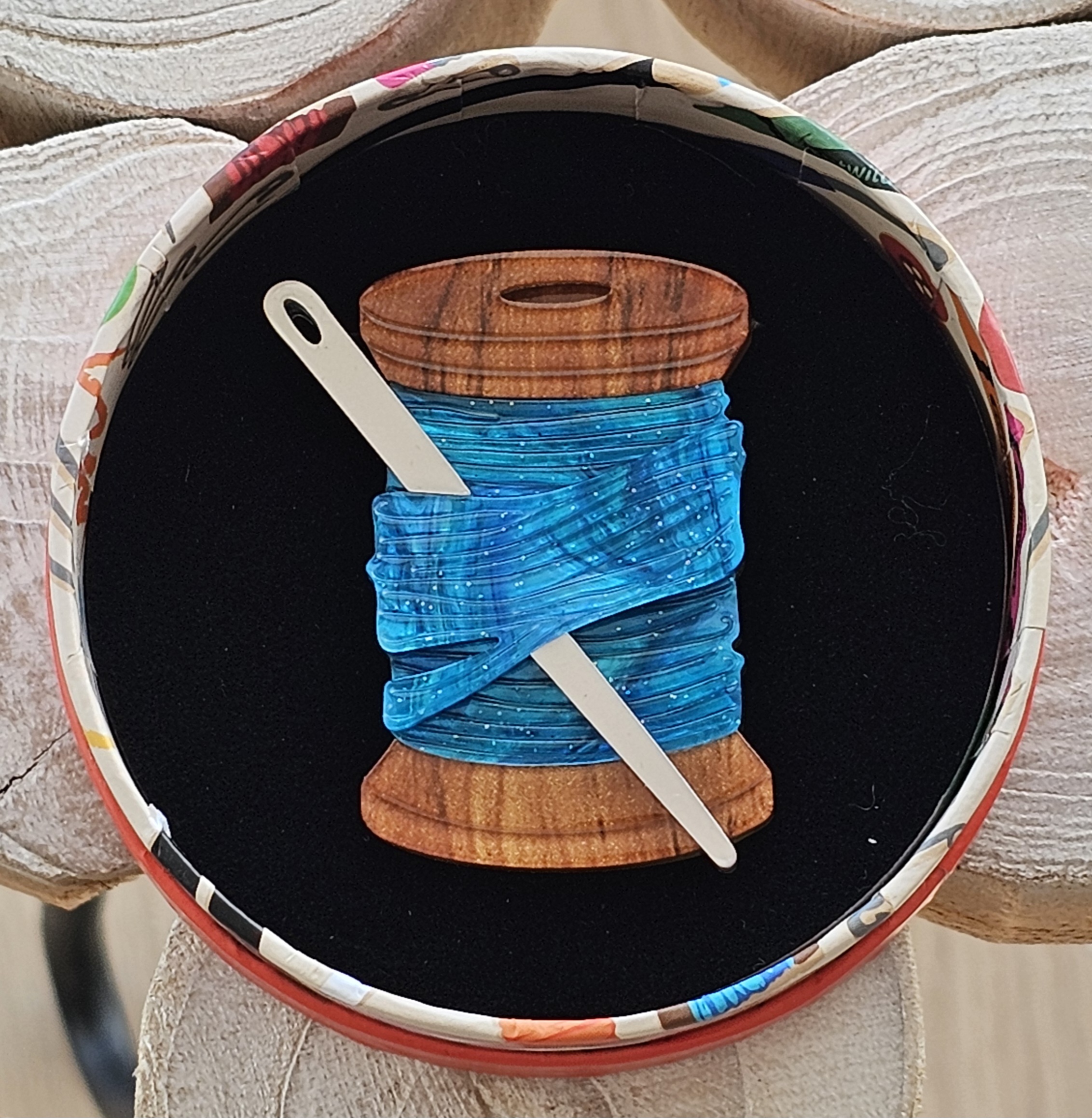 Erstwilder Brooch - Thread the Needle - morpeth antique centre hunter valley region erstwilder brooch earrings necklace hair clip arts and crafts thread the needle cotton reel