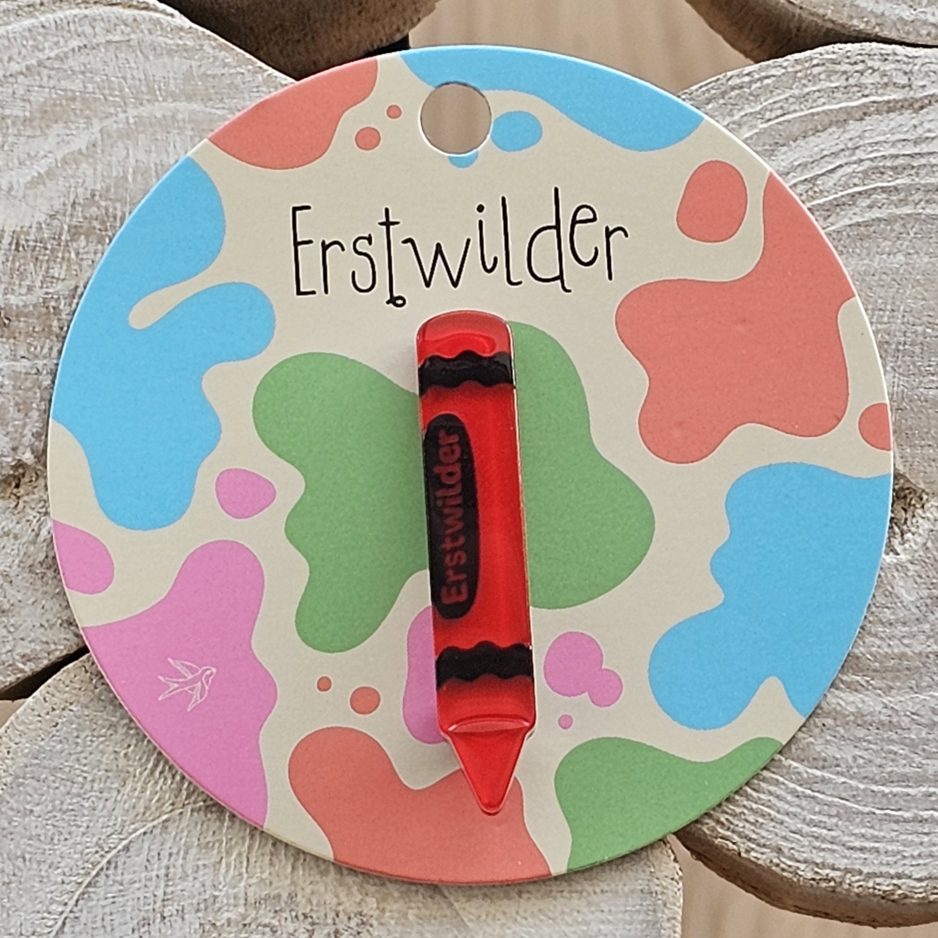 Erstwilder Brooch - Crayon Red - morpeth antique centre hunter valley region erstwilder brooch earrings necklace hair clip arts and crafts the sharp end of style sewing scissors crayon orange