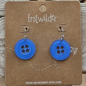 Erstwilder Earrings – Button Blue Drop