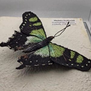 Machine Embroidered Butterfly Brooch