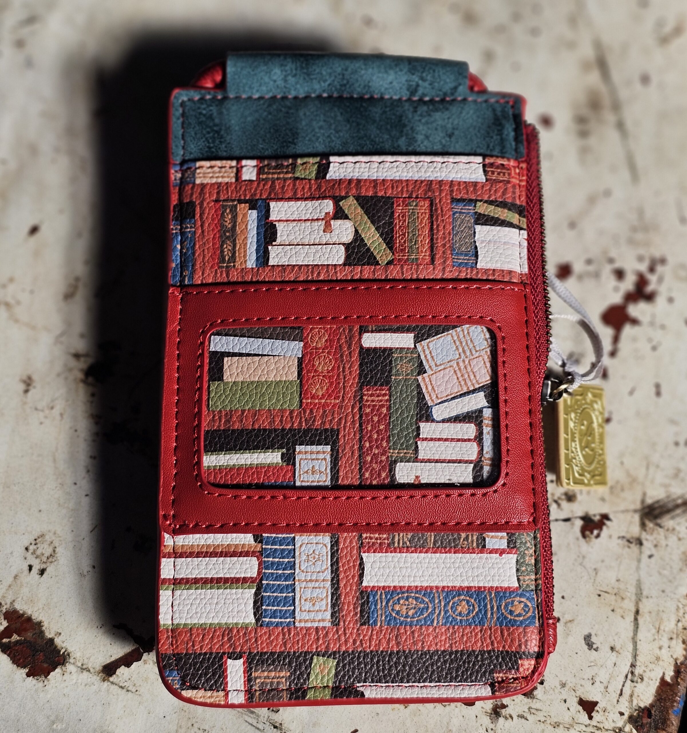Vendula Phone Pouch - Bookshelf - morpeth gift gallery hunter valley region vendula handbag pouch wallet coin purse cassie grand hotel boulevard willow reception bell suitcase stack book evie phone