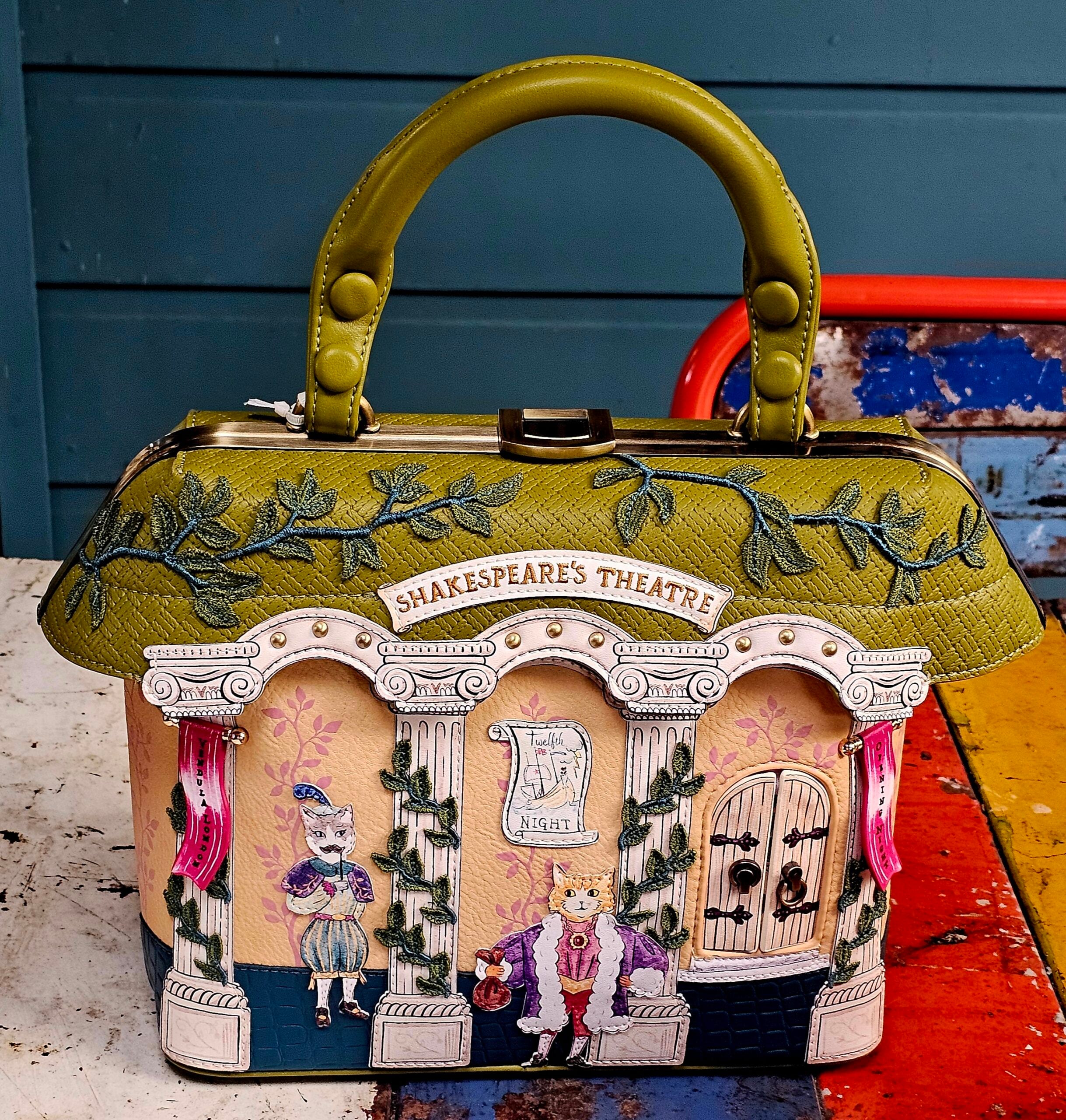 Vendula Grab Bag - Shakespeare's Theatre Twelfth Night - morpeth gift gallery hunter valley region shakespeare's theatre twelfth night grab mini grace coin key chain wallet zip purse hat jester ship village house vendula london handbag