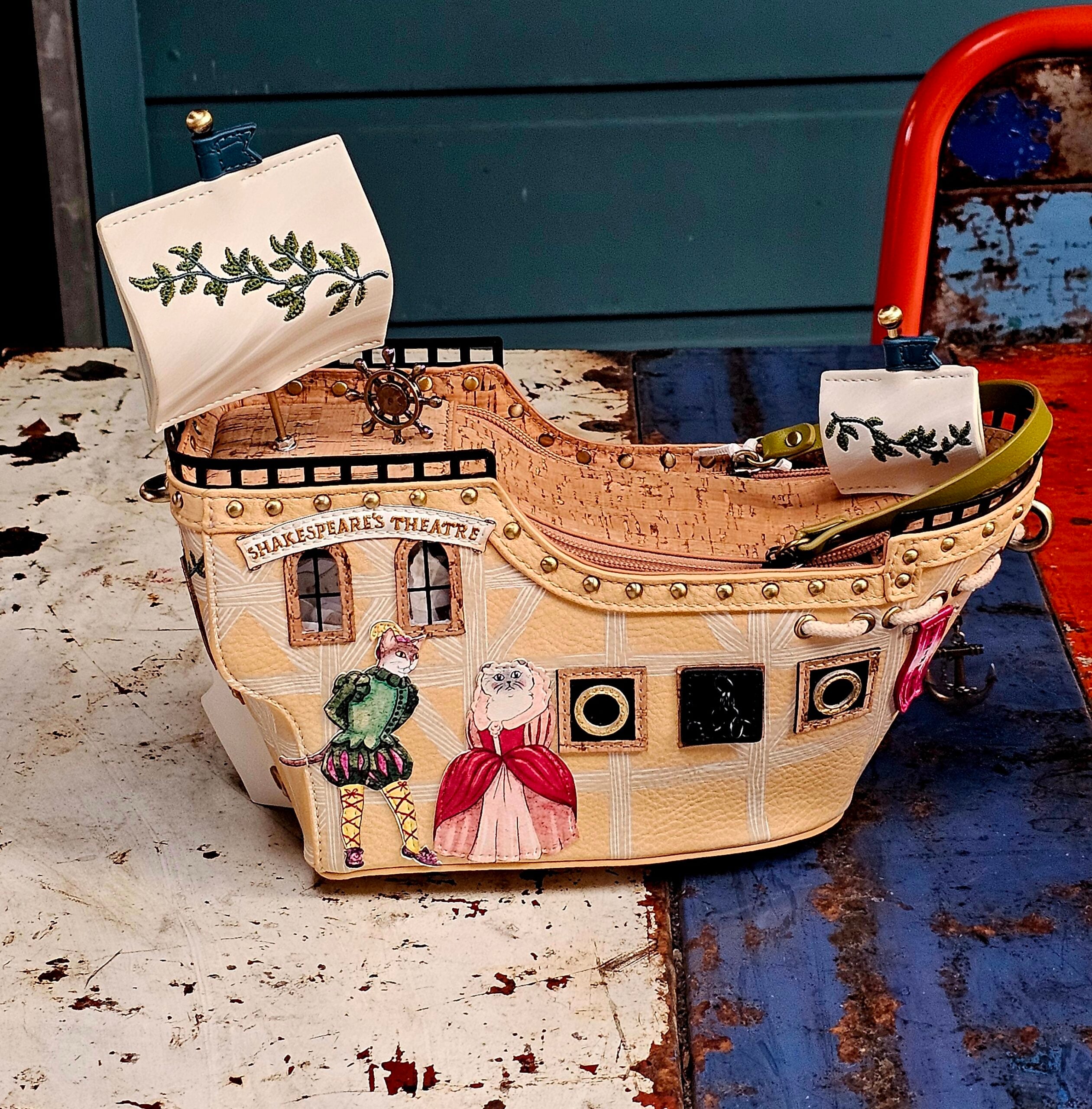 Vendula Ship Bag - Shakespeare's Twelfth Night - morpeth gift gallery hunter valley region shakespeare's theatre twelfth night grab mini grace coin key chain wallet zip purse hat jester ship village house vendula london handbag