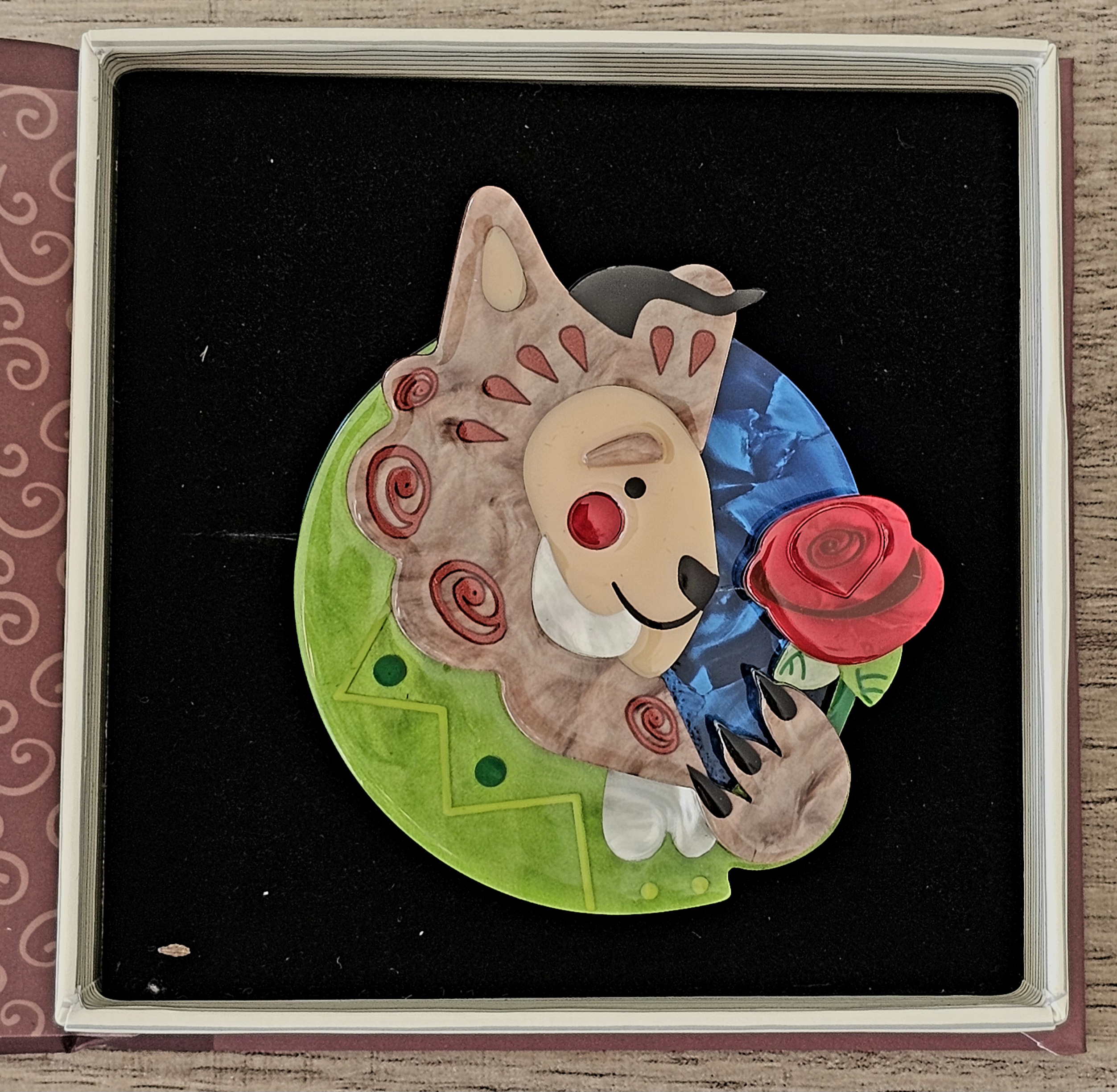 Erstwilder Brooch - Accursed Gentleman - morpeth antique centre hunter valley region vintage erstwilder brooch earrings wall art necklace enamel pin mini pete cromer fairy tales fables aesop resin collectable accursed gentleman beauty beast
