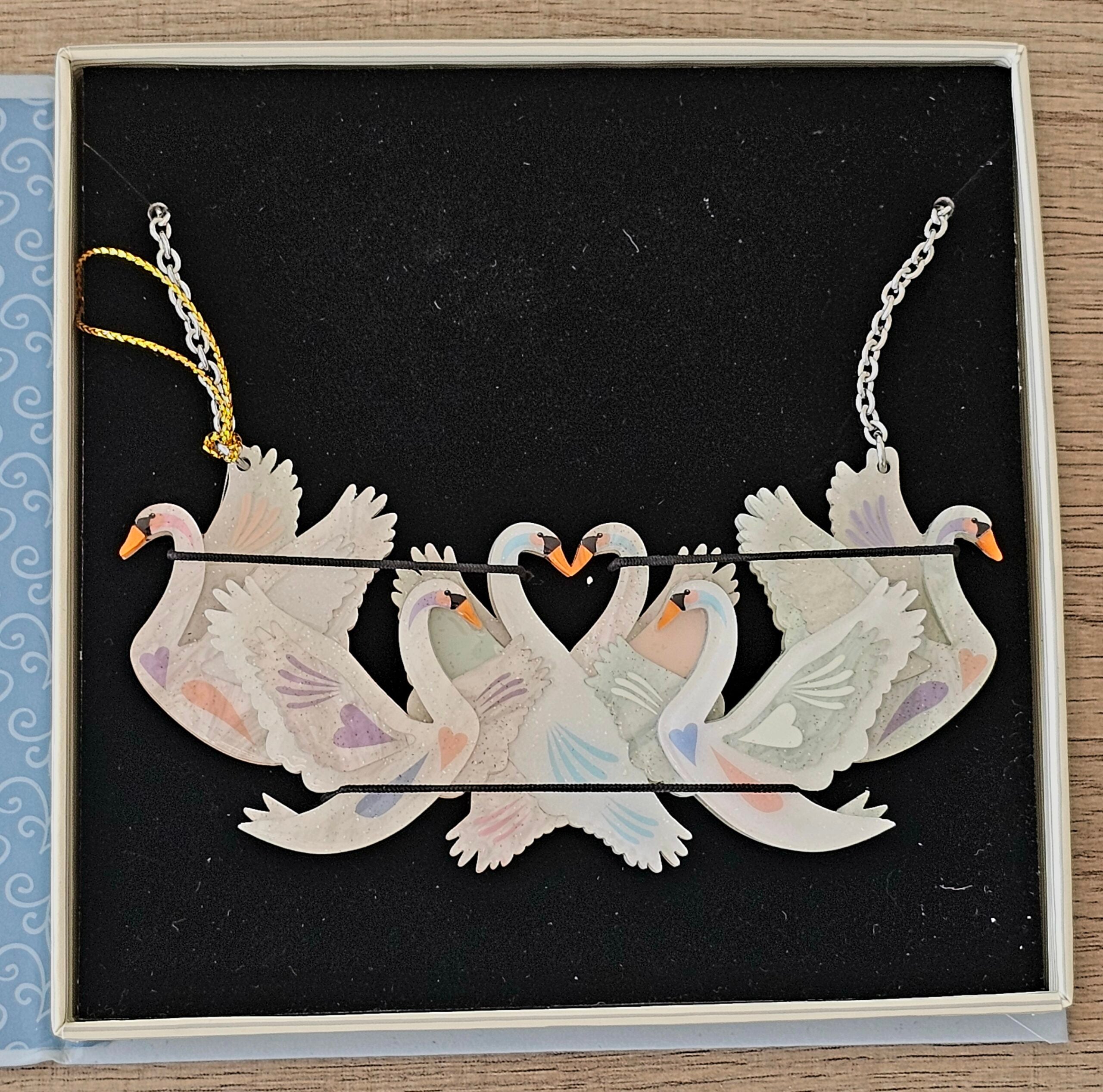 Erstwilder Necklace - Silent Sister - morpeth antique centre hunter valley region vintage erstwilder brooch earrings wall art necklace enamel pin mini pete cromer fairy tales fables aesop resin collectable silent sister six swans brothers grimm