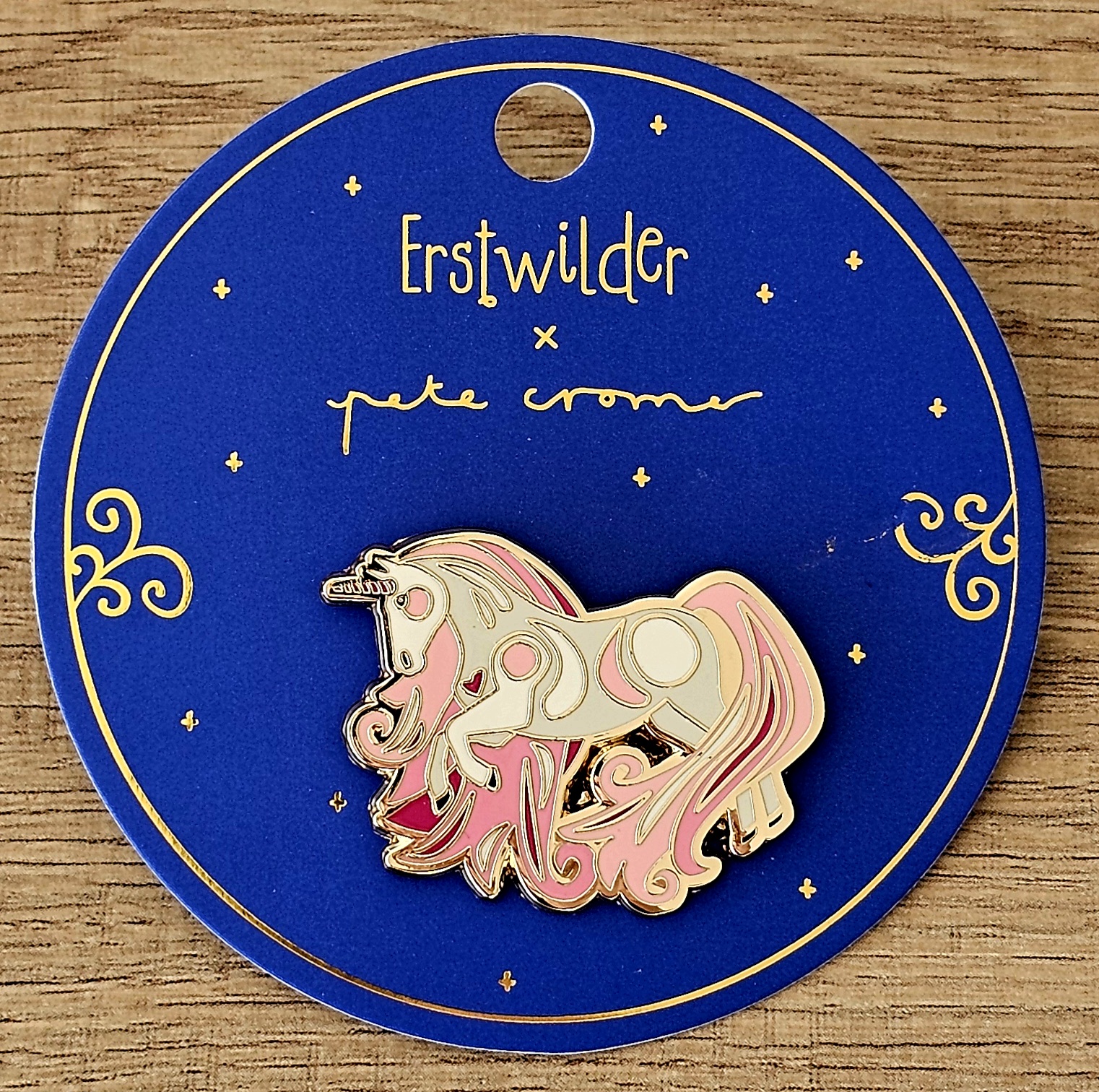 Erstwilder Enamel Pin - Magical Ally - morpeth antique centre hunter valley region vintage erstwilder brooch earrings wall art necklace enamel pin mini pete cromer fairy tales fables aesop resin collectable magical ally unicorn knight