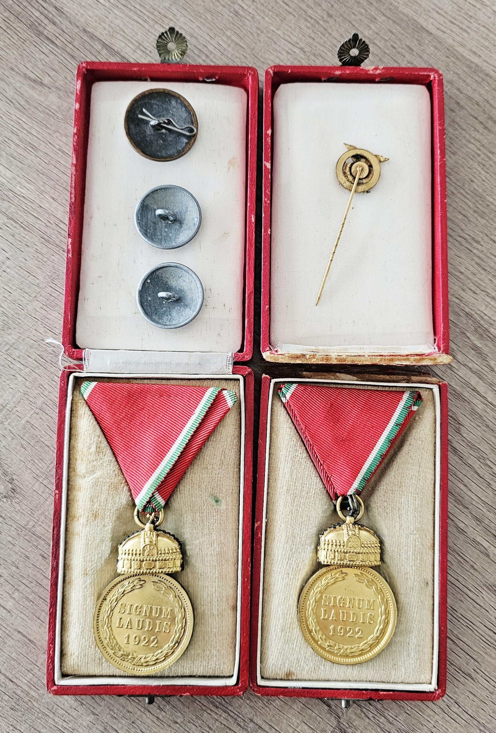 Hungarian & German WWII Era Medal Grouping - morpeth antique centre hunter valley region wwii medal grouping Ladislaus Janik von Emoke German Hungarian Order of Eagle Hubertus medallion combat leadership badge liberation upper hungary fire cross merit military anschluss iron cross second class crossed swords photo album certificate third class