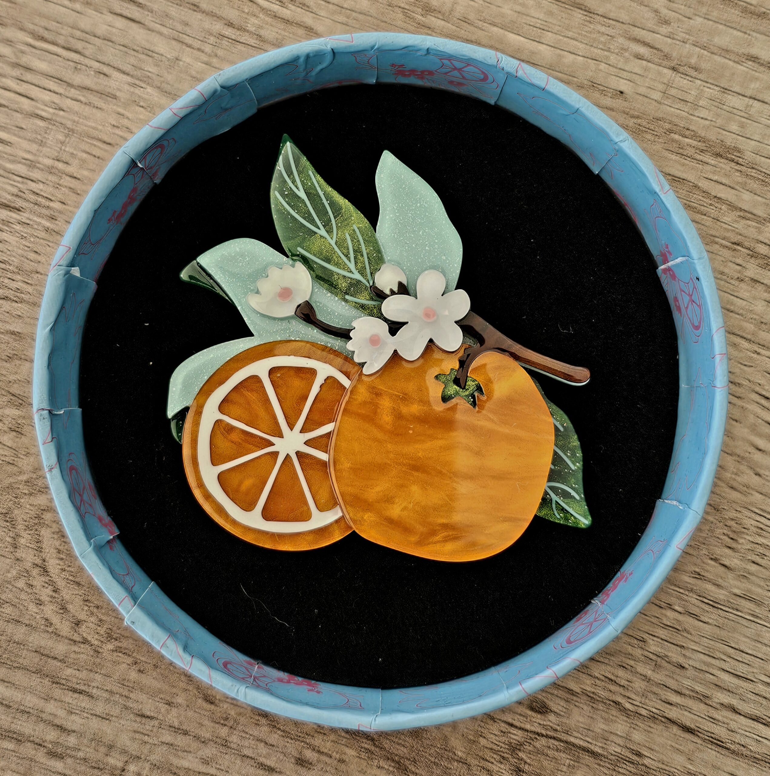 Erstwilder Brooch - Orange Crush - morpeth antique centre hunter valley region erstwilder collectable brooch fan favourites 15th fifteenth birthday 2011 2025 orange crush botanical