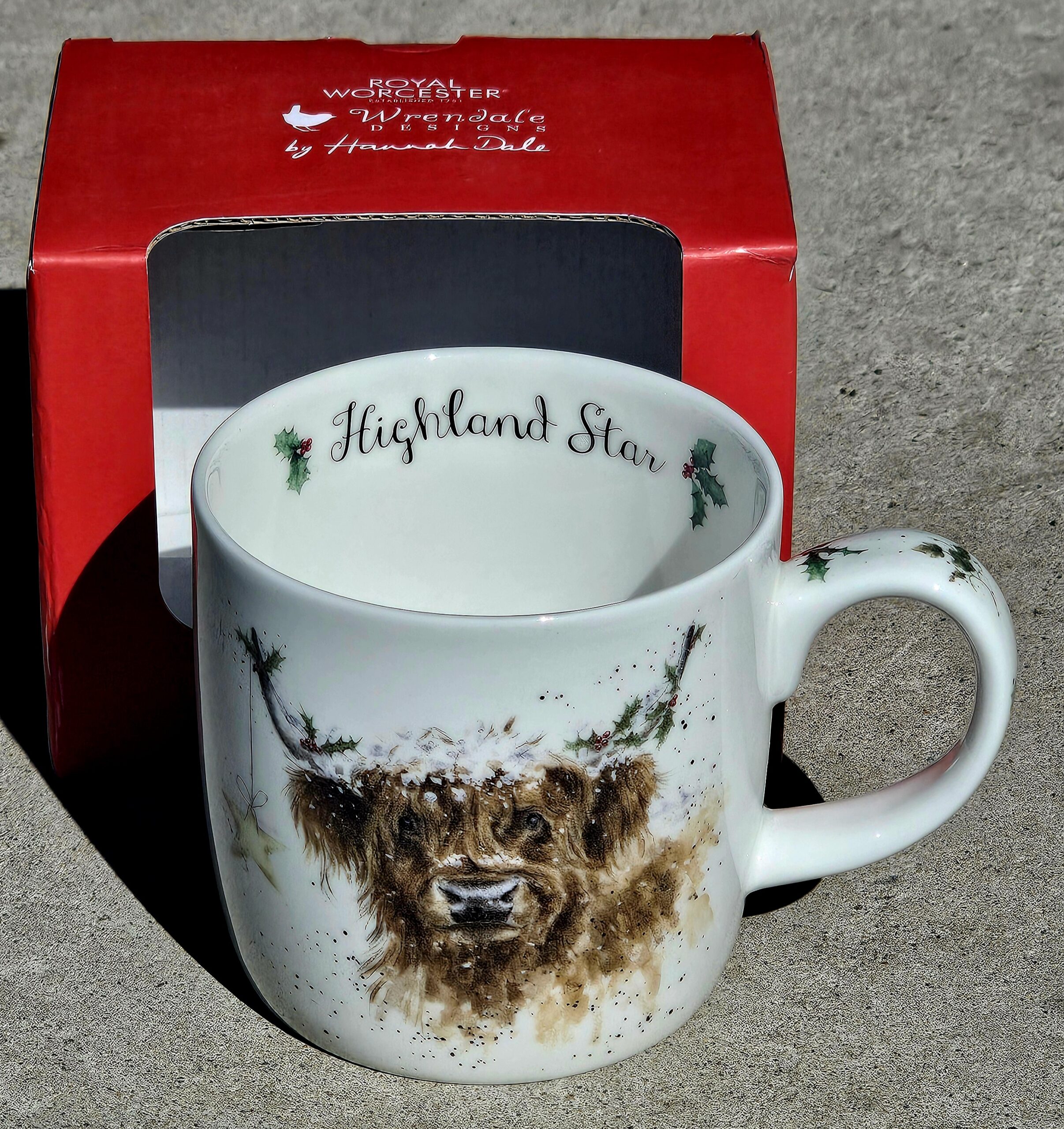 Wrendale Mug - Highland Star - morpeth gift gallery hunter valley region royal worcester wrendale mug fine bone china porcelain ceramic highland star cow cattle hoorey kew