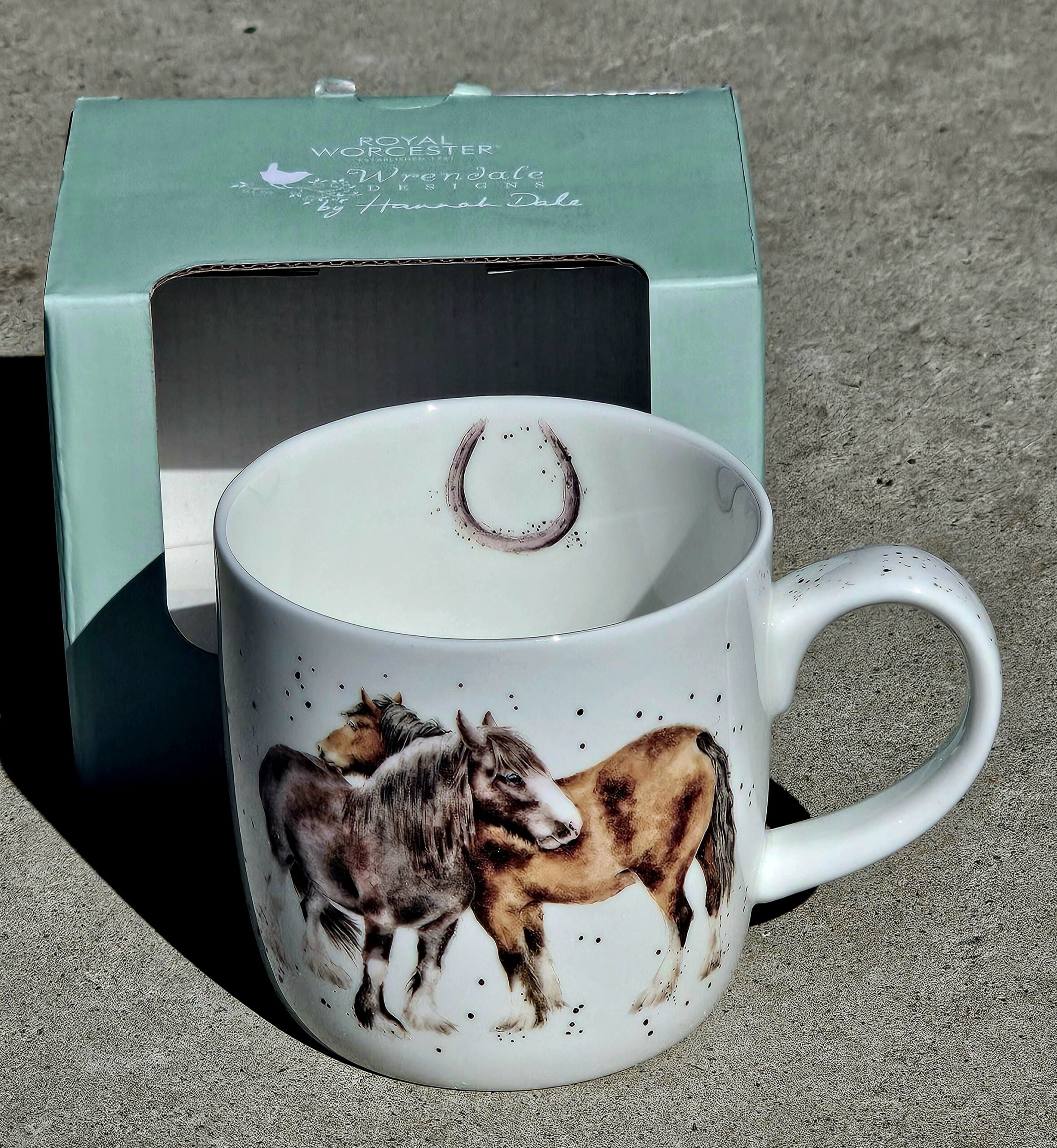 Wrendale Mug - Side by Side - morpeth gift gallery hunter valley region royal worcester wrendale mug fine bone china porcelain ceramic side by side horses