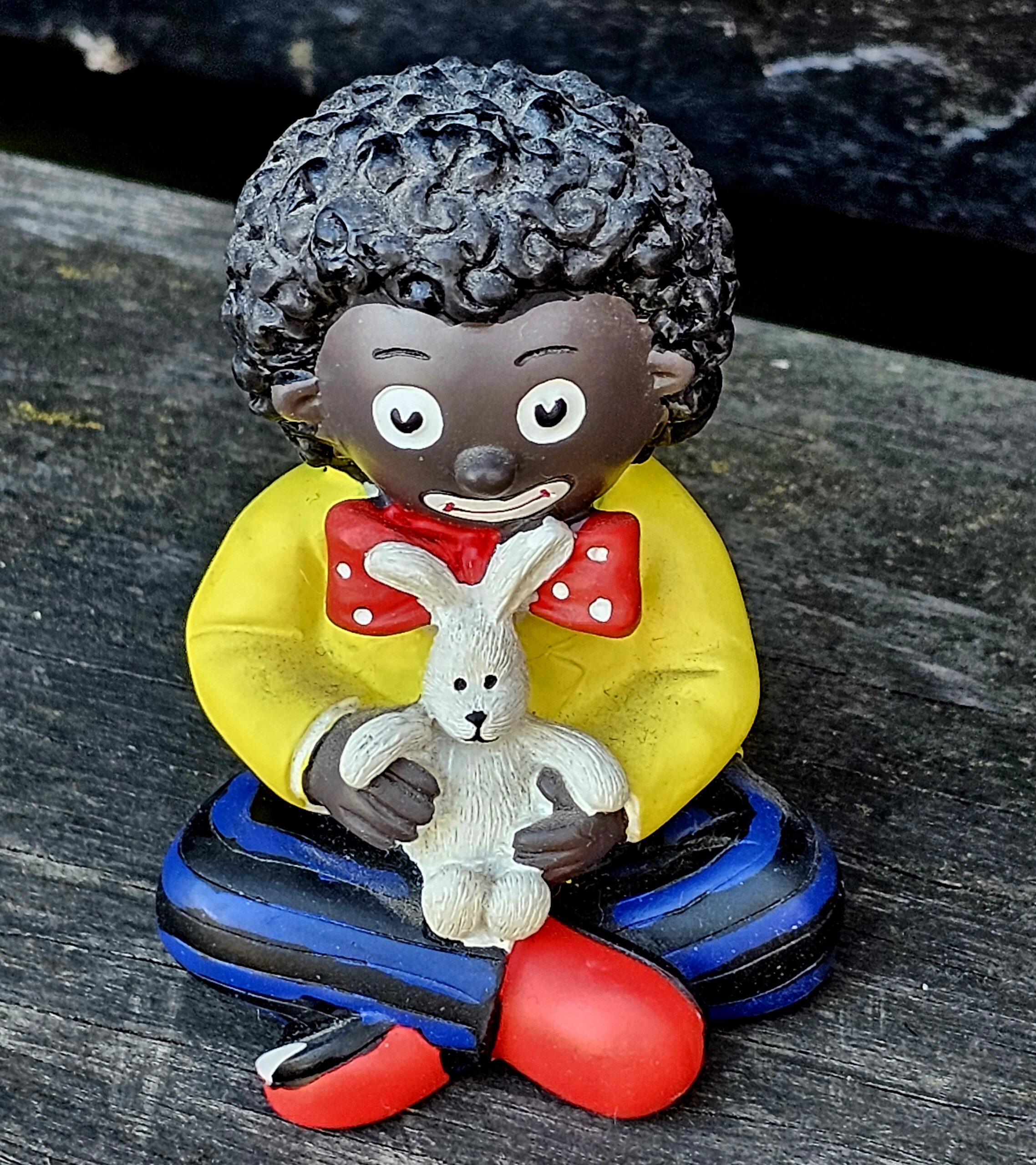 Golly Figurine - Rabbit - morpeth antique centre hunter valley region golly golli golliwogg resin plastic ceramic figurine cloth doll plush toy rag vintage black americana florence upton victorian era ceramic wooden