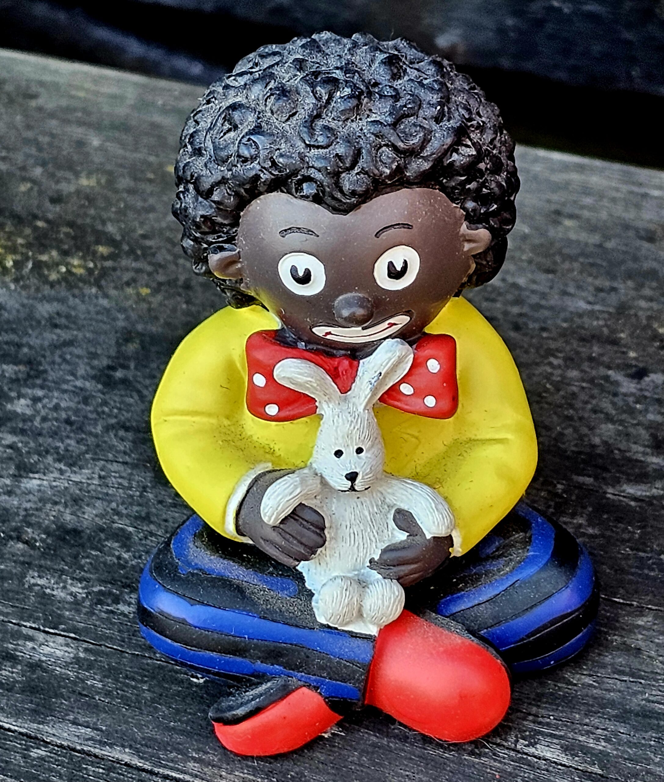 Golly Figurine - Rabbit - morpeth antique centre hunter valley region golly golli golliwogg resin plastic ceramic figurine cloth doll plush toy rag vintage black americana florence upton victorian era ceramic wooden