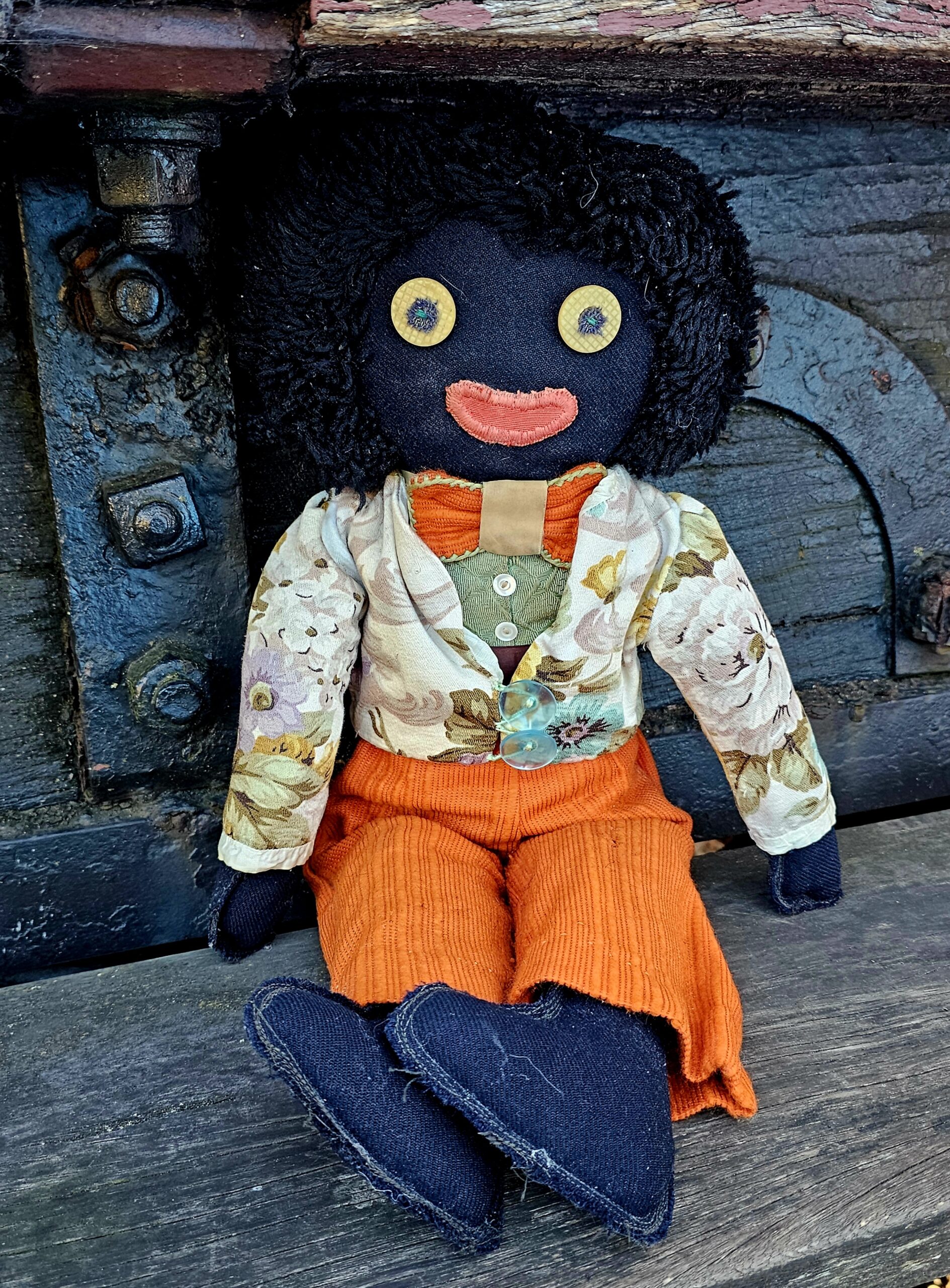 Vintgae Golly - morpeth antique centre hunter valley region golly golli golliwogg resin plastic ceramic figurine cloth doll plush toy rag vintage black americana florence upton victorian era ceramic wooden