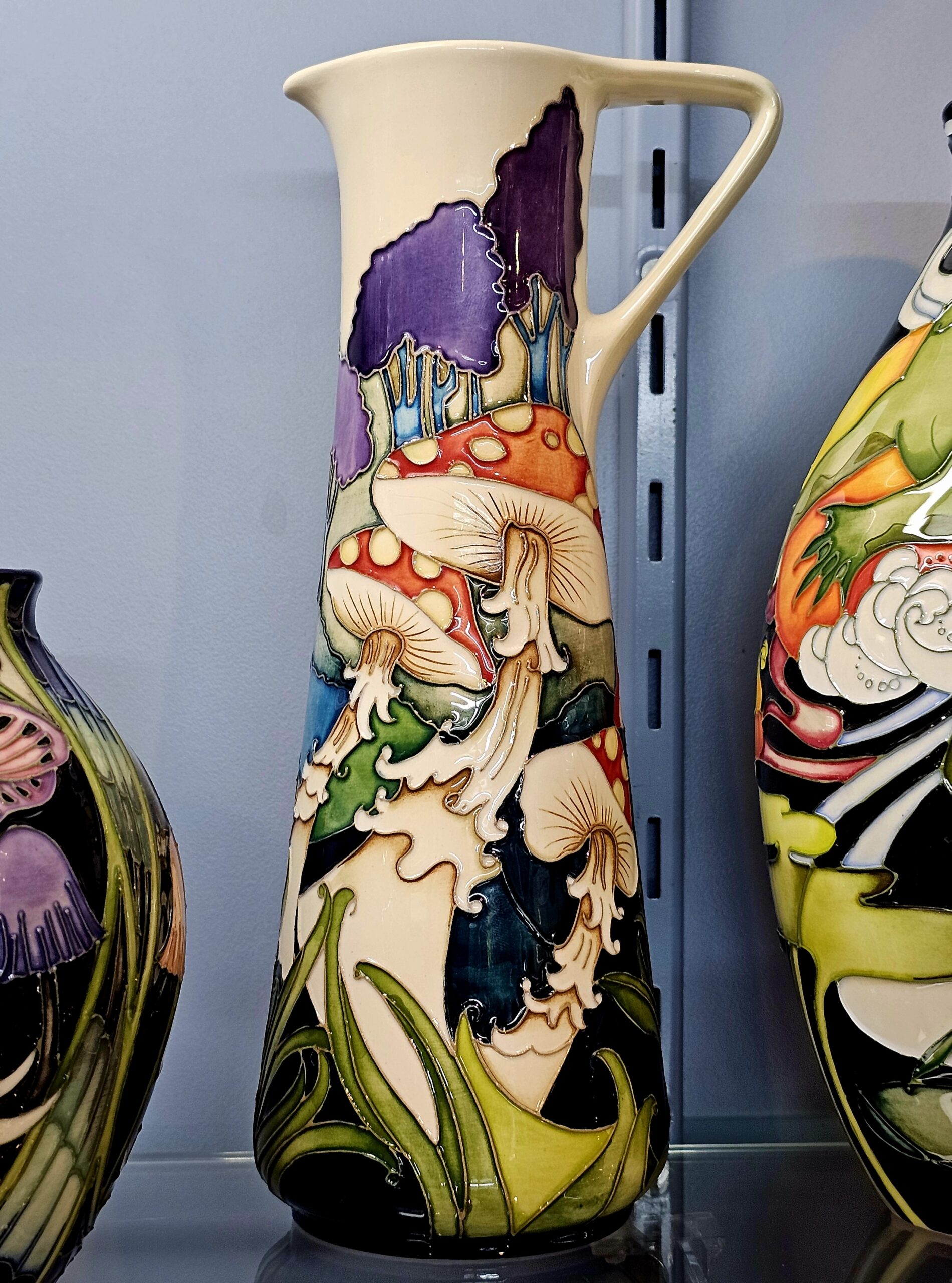 Moorcroft Pottery Vase - Woodland Sanctuary - morpeth antique centre hunter valley region moorcroft pottery england stoke on trent ceramics pottery william walter rachel bishop vivki lovett twilight bonnets lidded jar toadstool mushrooms woodland sanctuary