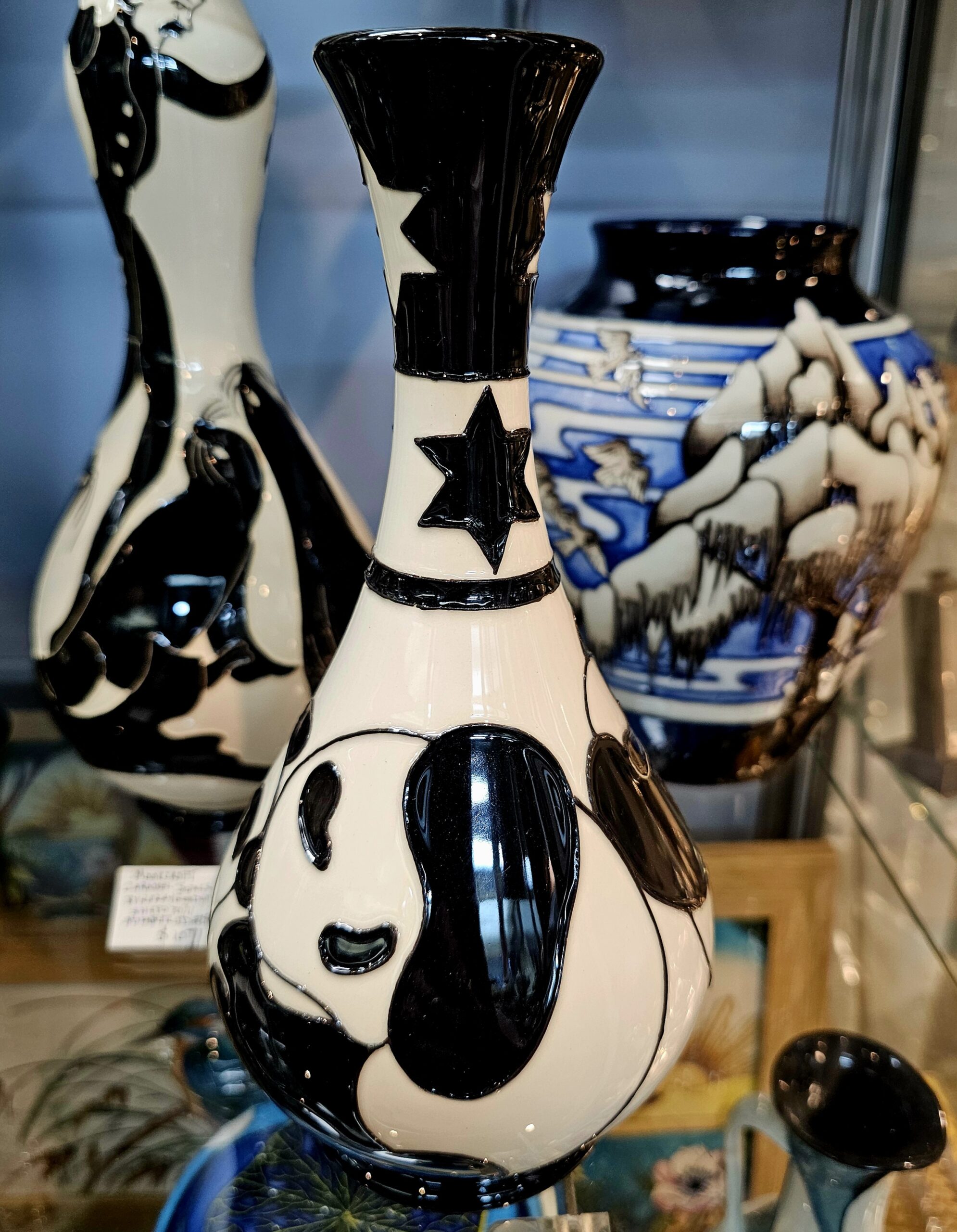 Moorcroft Pottery - Carousel Pandas - morpeth antique centre hunter valley region moorcroft pottery england stoke on trent ceramics pottery william walter rachel bishop vivki lovett kerry goodwin carousel pandas