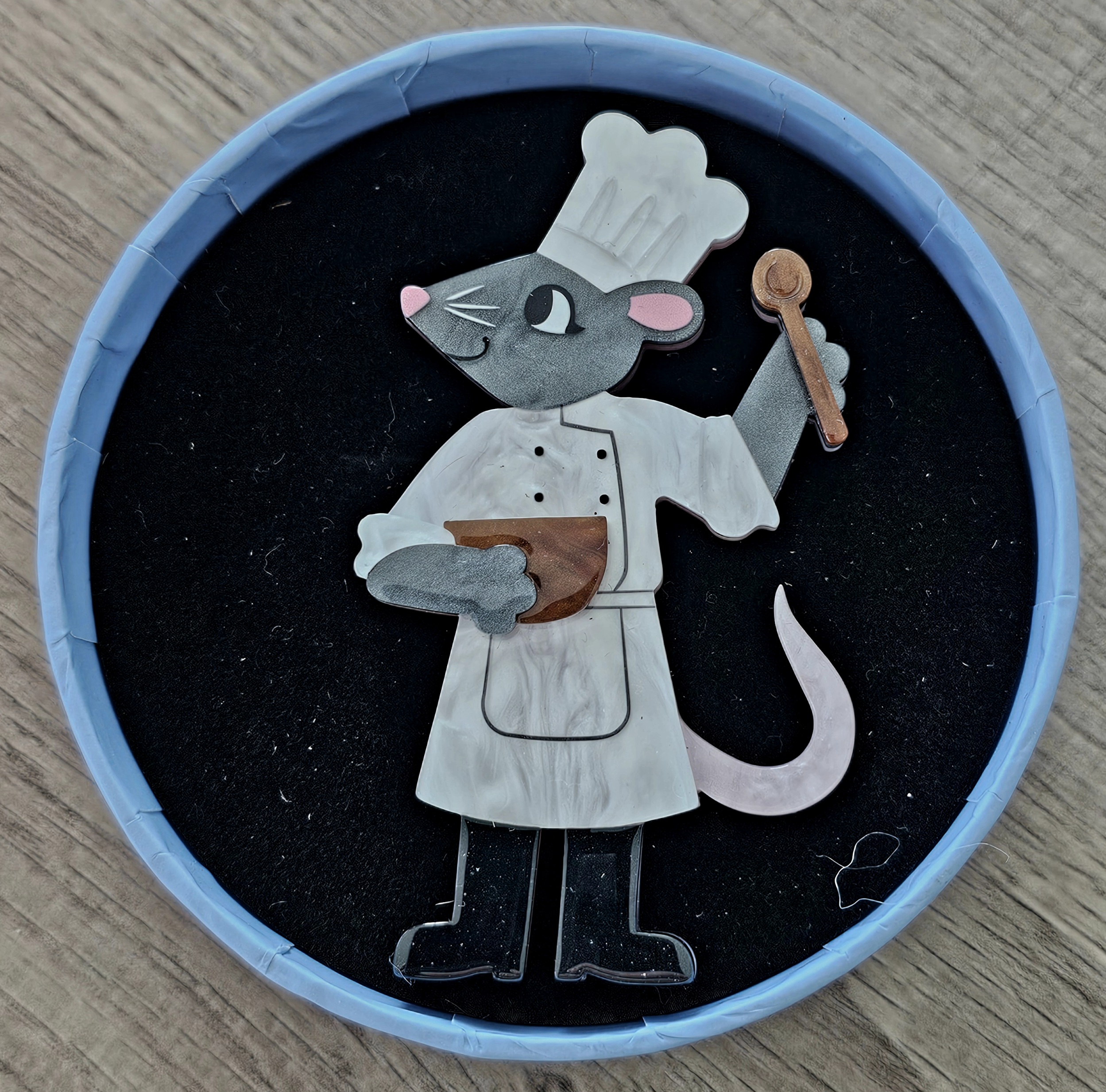 Erstwilder Brooch - Chez Raton - morpeth antique centre hunter valley region erstwilder collectable professions hobbies career animals wild at work brooch chez raton chef cook pastry rat rodent mouse