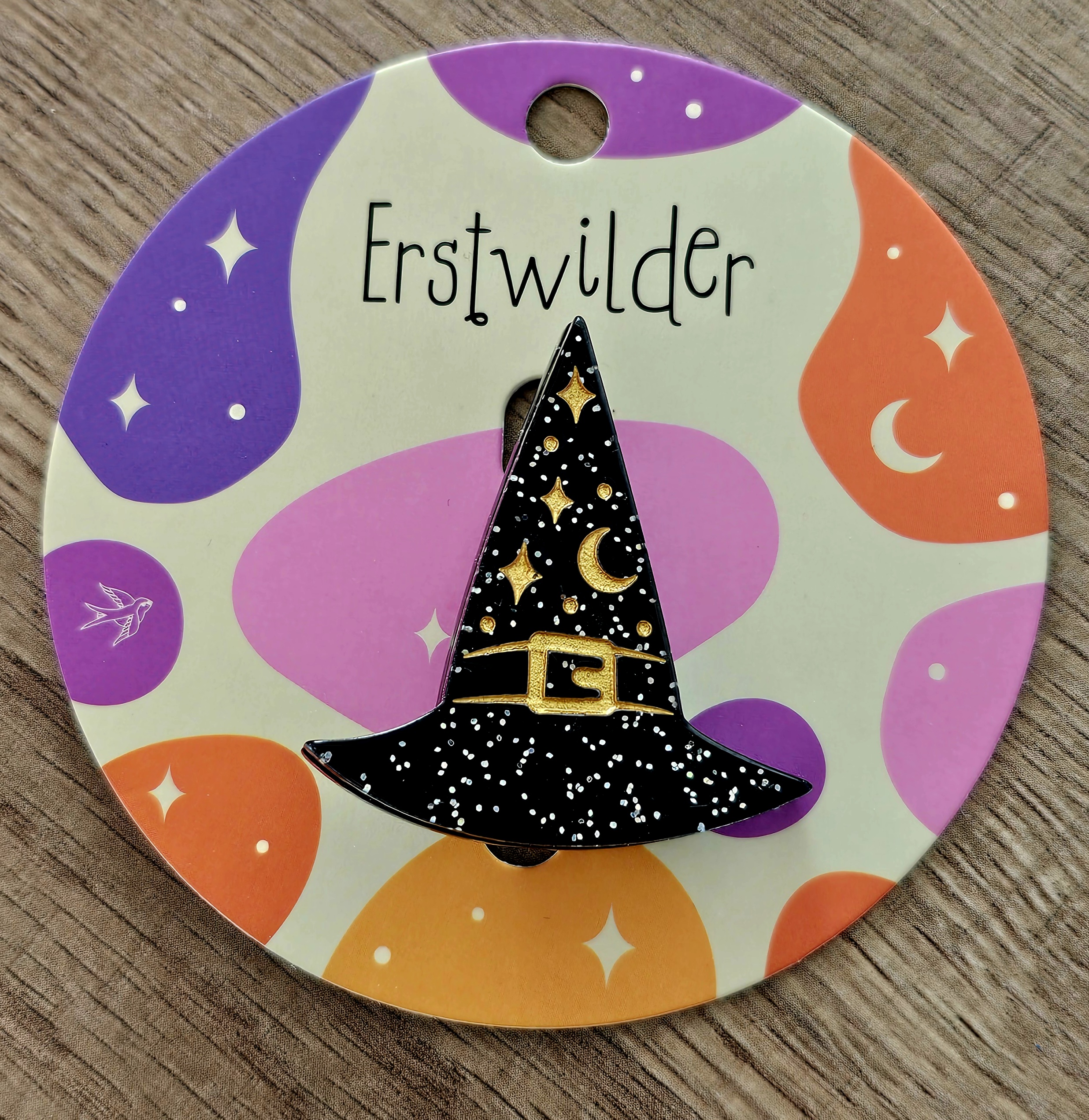 Erstwilder Mini Brooch - A Witchy Hat - morpeth antique centre hunter valley region erstwilder collectable earrings necklace halloween midnight mischief spooky brooch mini witch wizard hat spell