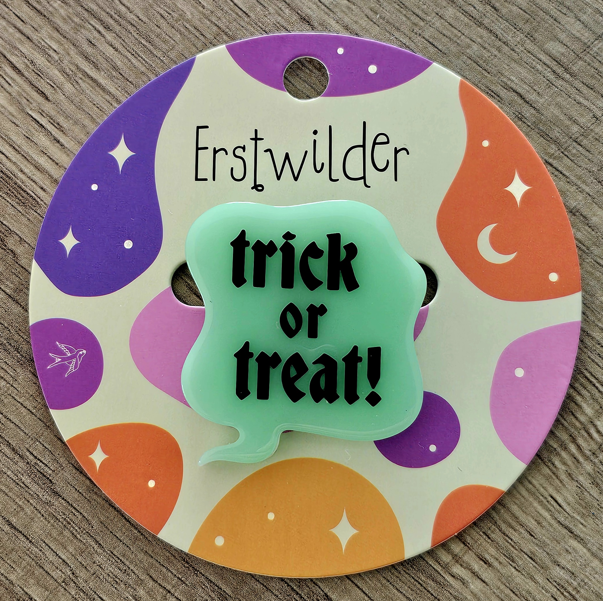 Erstwilder Mini Brooch - Trick or Treat (Glows int he Dark) - morpeth antique centre hunter valley region erstwilder collectable earrings necklace halloween midnight mischief spooky brooch mini trick treat glow in dark