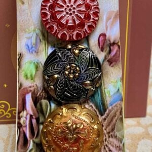 Czech Glass Buttons x 3 (code 424)