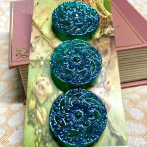 Czech Glass Buttons x 3 (code 418)
