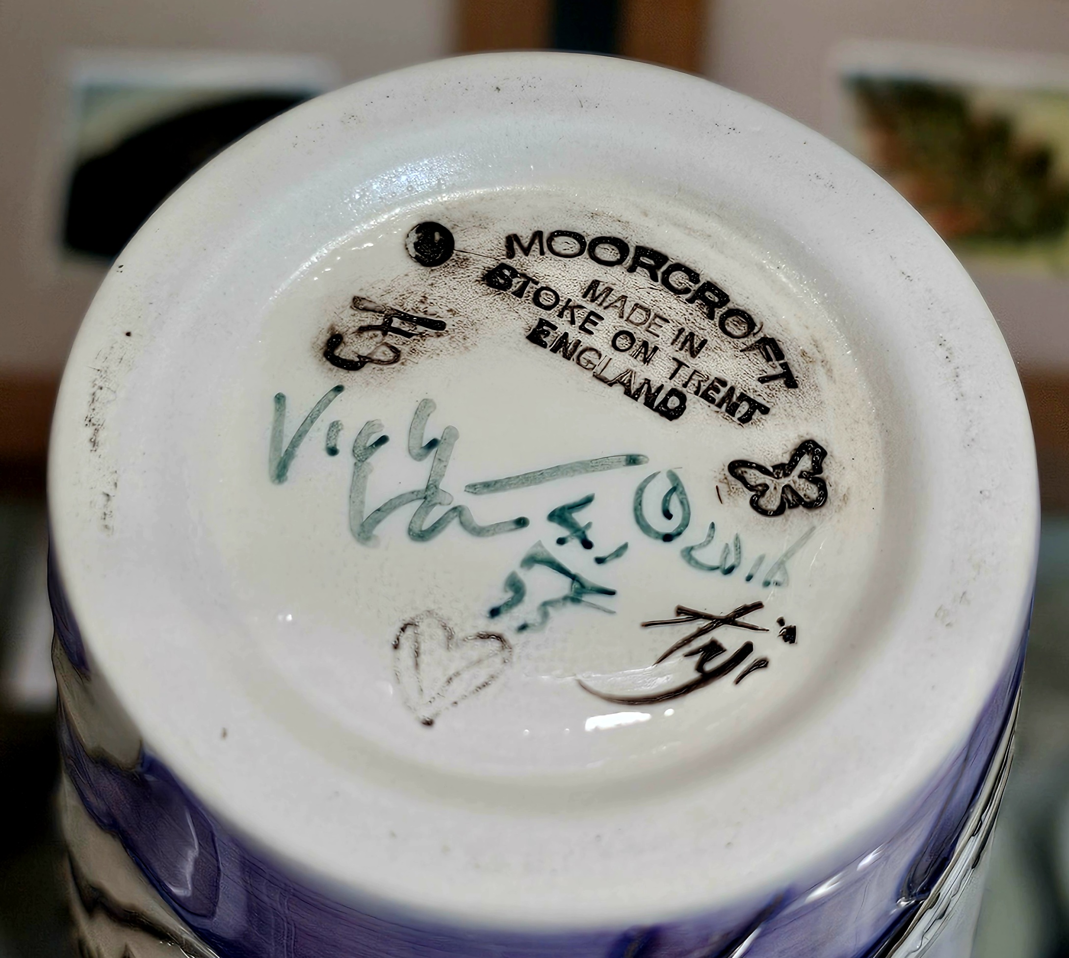 Moorcroft Pottery Jug/Ewer - morpeth antique centre hunter valley region moorcroft pottery england stoke on trent ceramics pottery william walter rachel bishop vivki lovett freya jug ewer