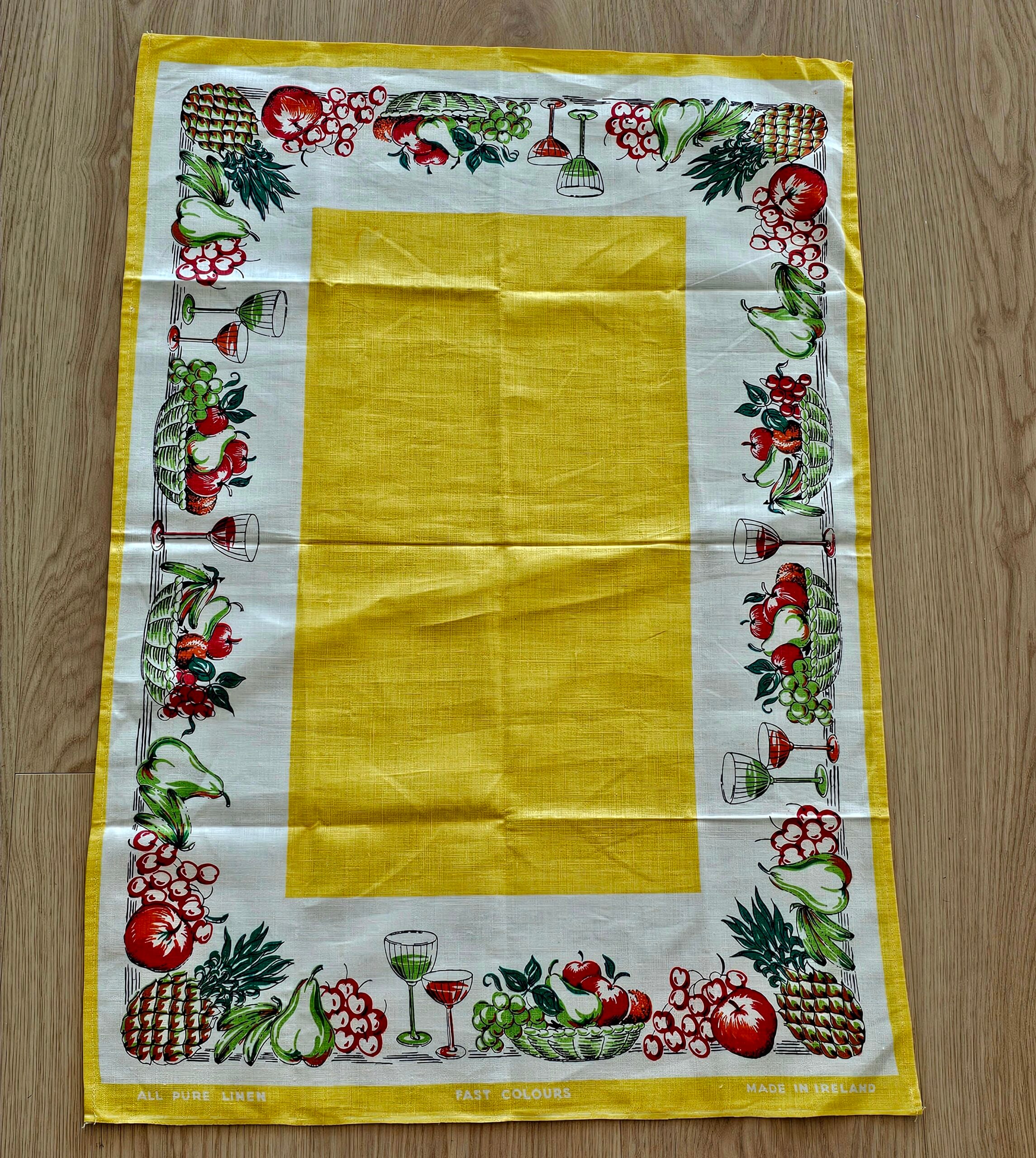 Teatowel - Summer Delights - morpeth antique centre hunter valley region vintage tea towel linen cotton roadtrip towns villages international summer delights